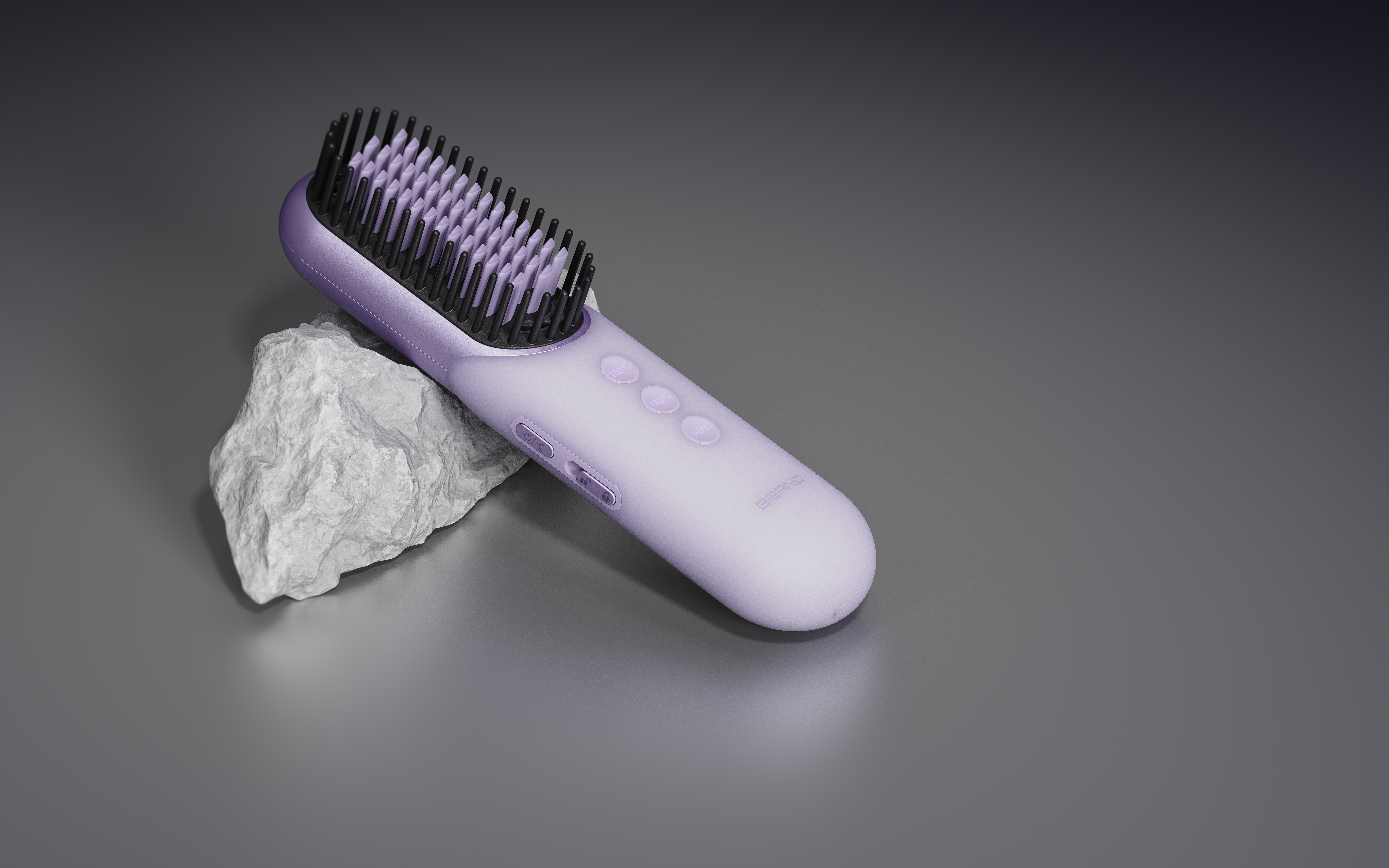 Original works，product design，industrial design，Straight hair comb，Simplicity，Portable，electronic product，Render，
