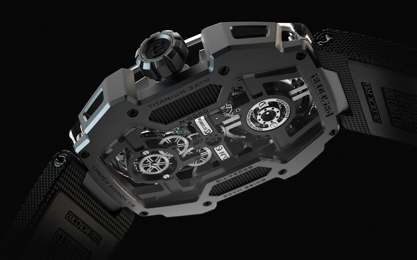 Tourbillon ，Wrist watch，RG，transparent，