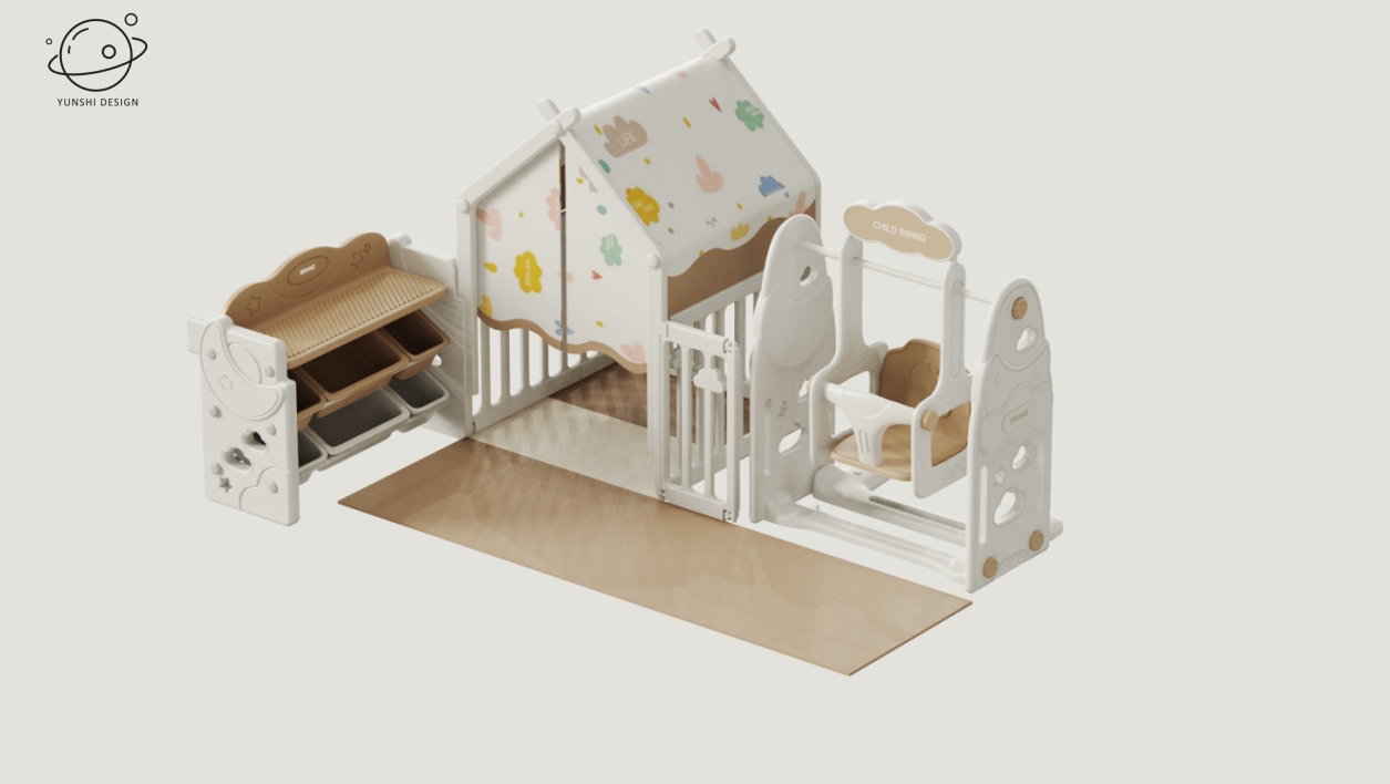 Children's fence，product design，Maternal and infant products，Qiao Le Bear，