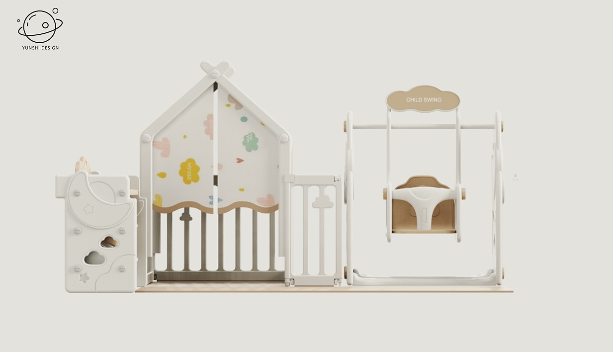 Children's fence，product design，Maternal and infant products，Qiao Le Bear，