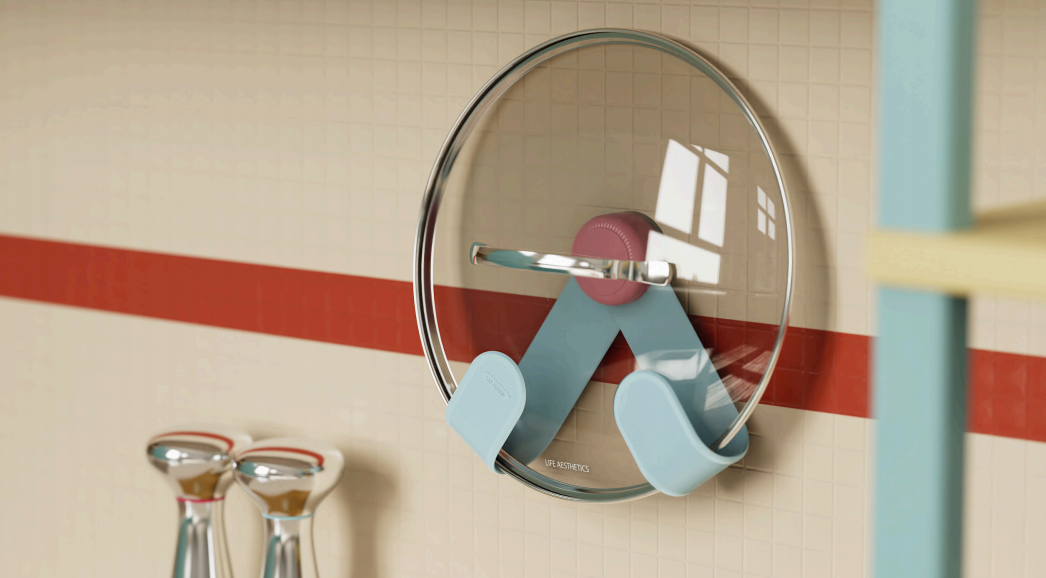 Pot cover frame，sucker，Cream wind，Home Furnishing，Kitchen tools，