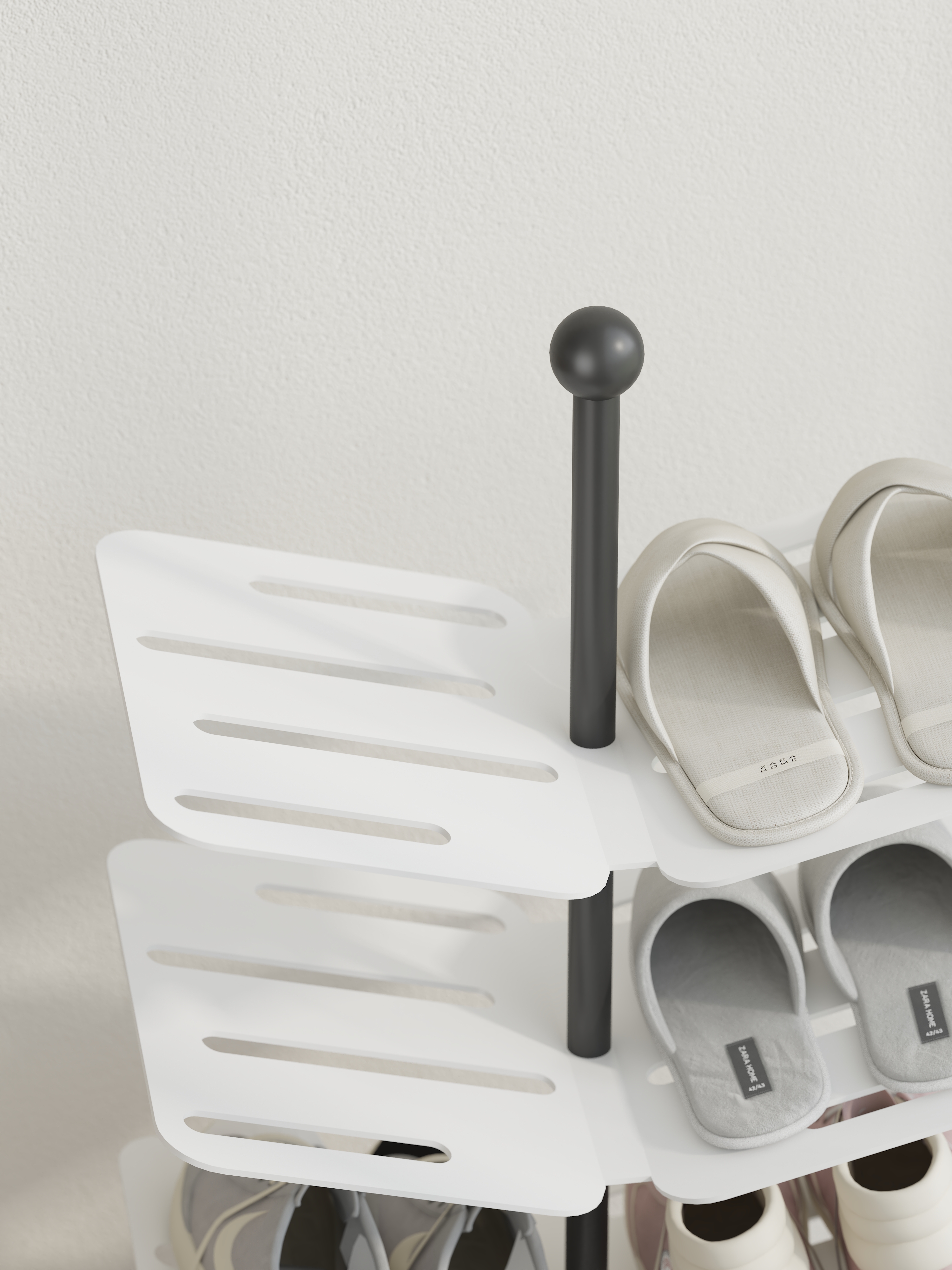 shoe rack，black and white，Solid color，Design sense furniture，Porch，Receive，