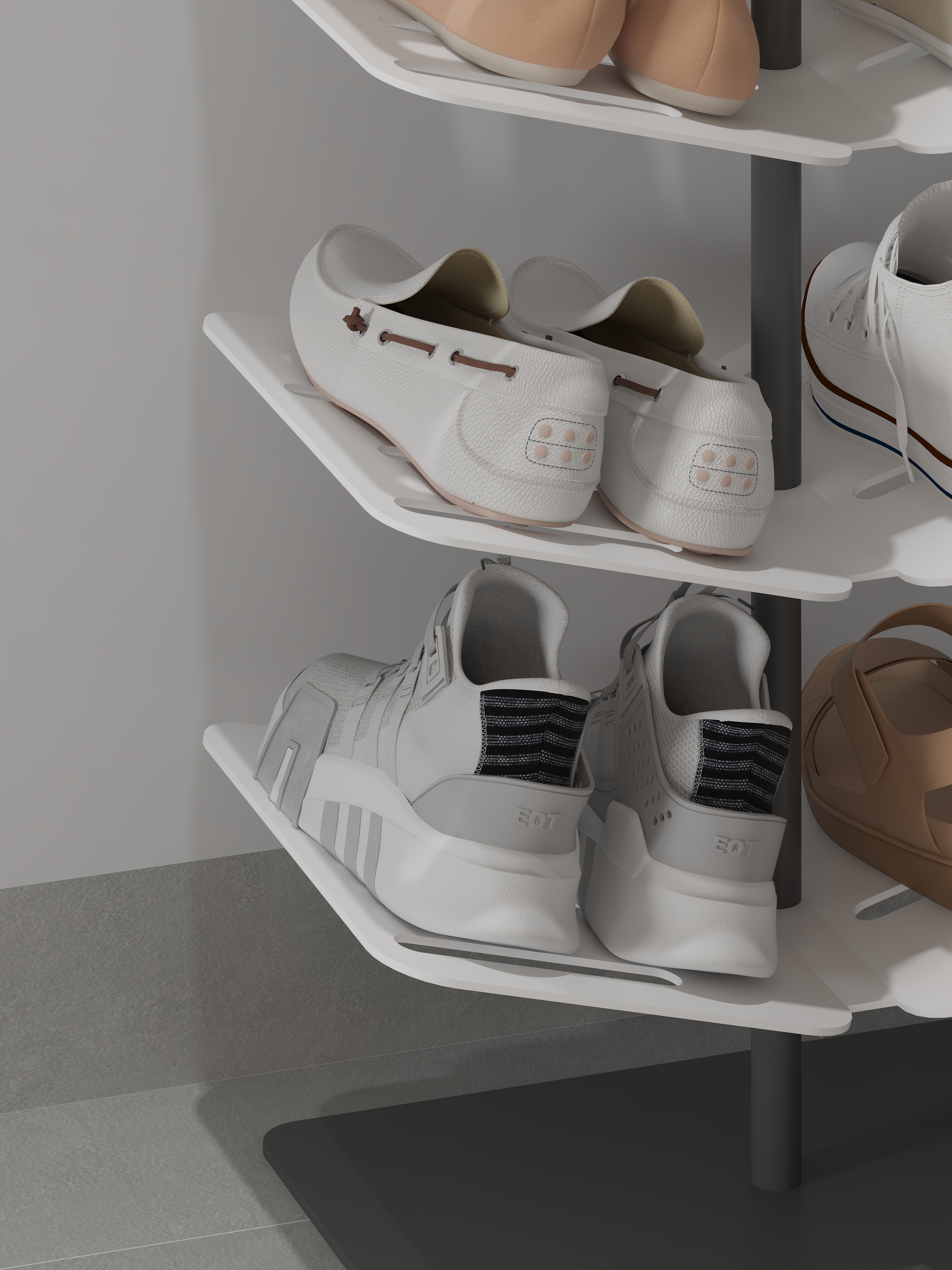 shoe rack，black and white，Solid color，Design sense furniture，Porch，Receive，