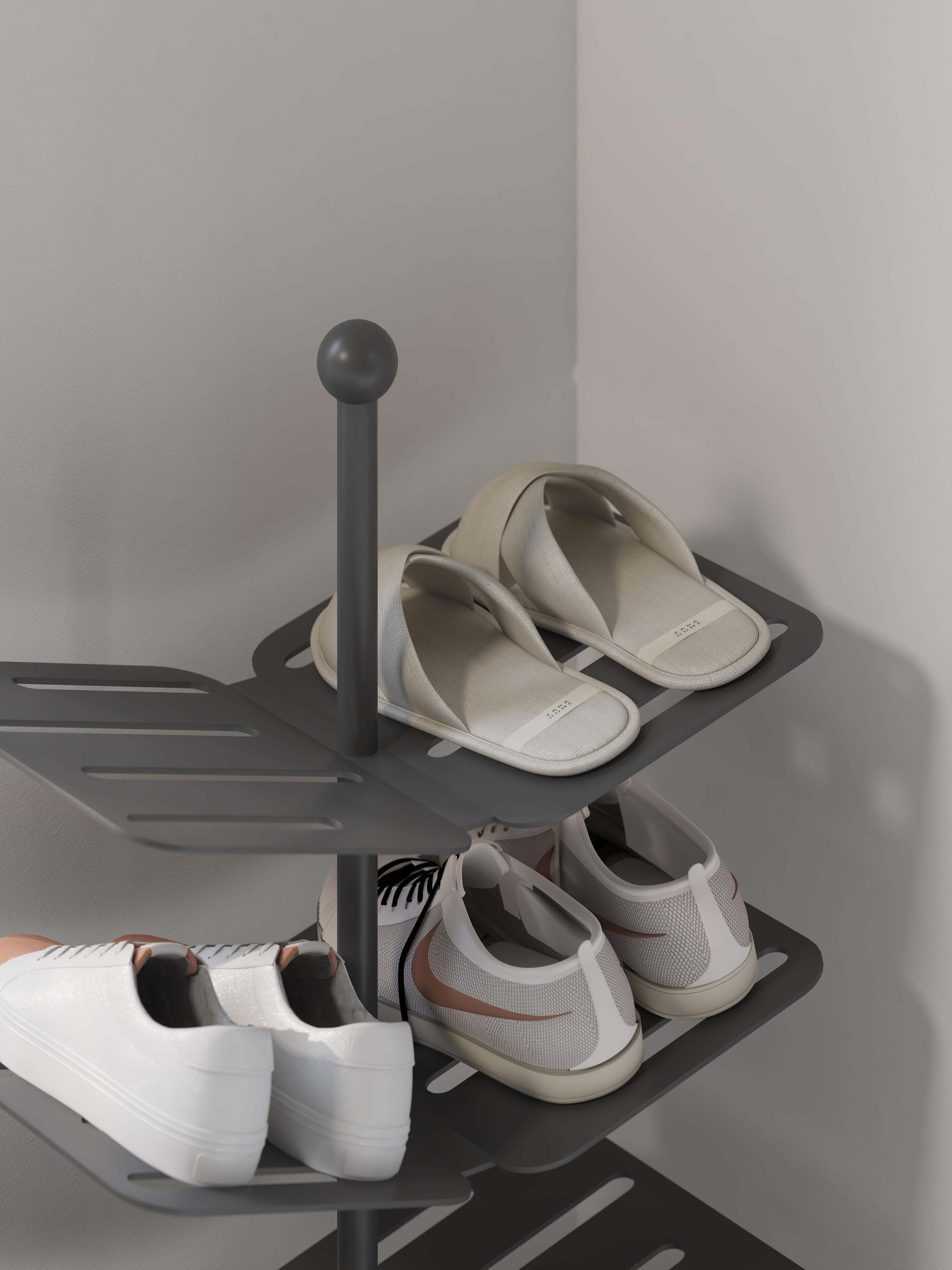 shoe rack，black and white，Solid color，Design sense furniture，Porch，Receive，