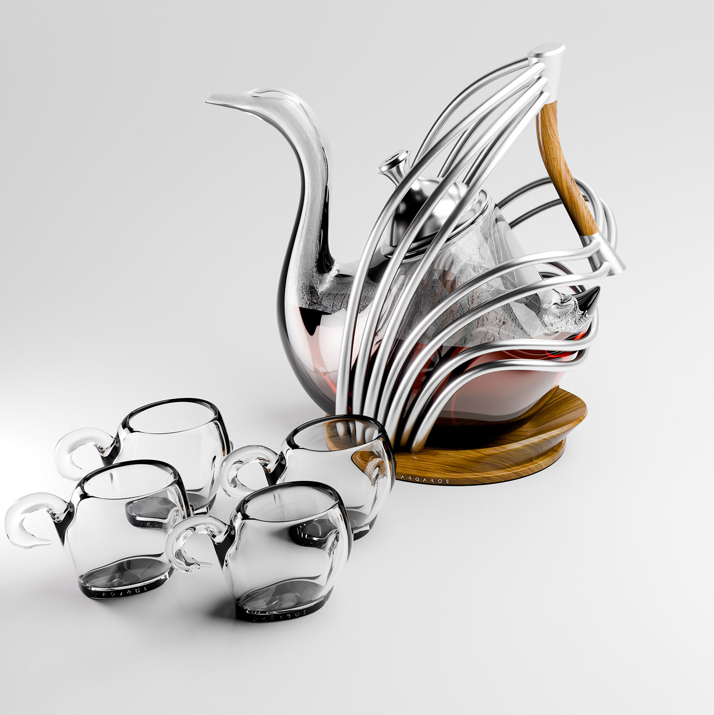 Artwork，Wine set，tea set，swan，Fragility，