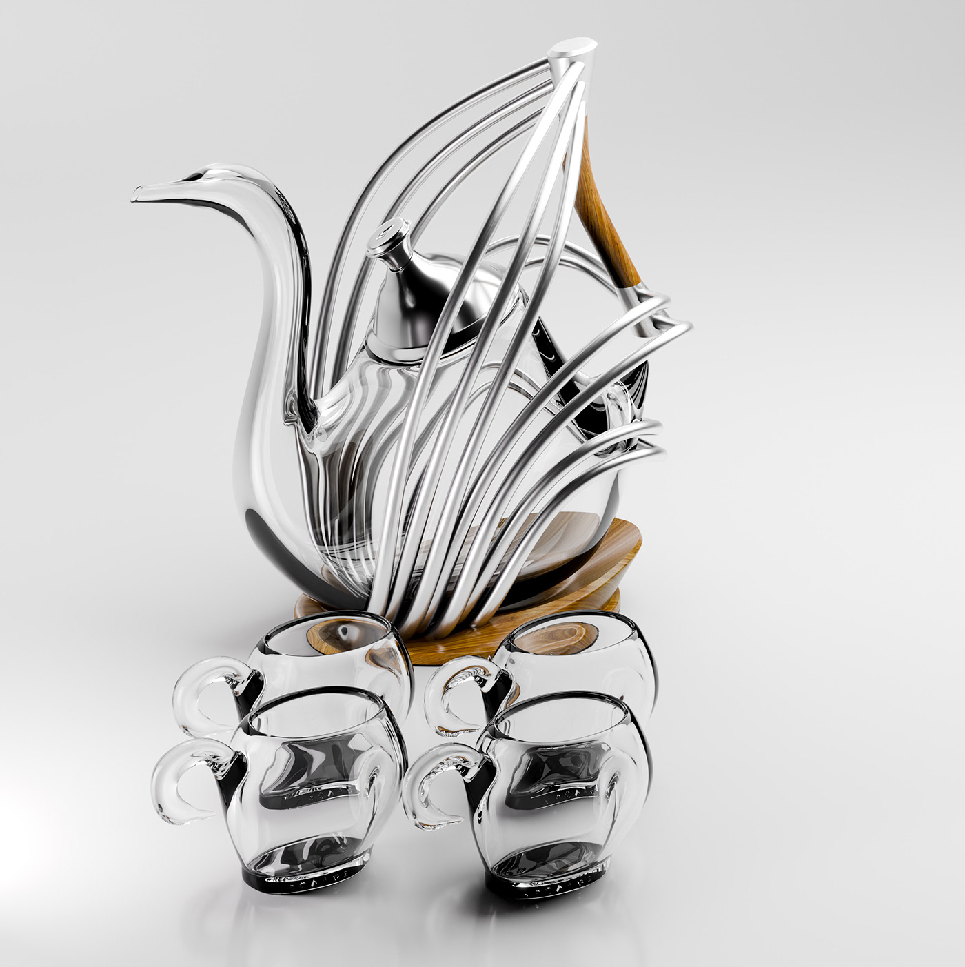 Artwork，Wine set，tea set，swan，Fragility，