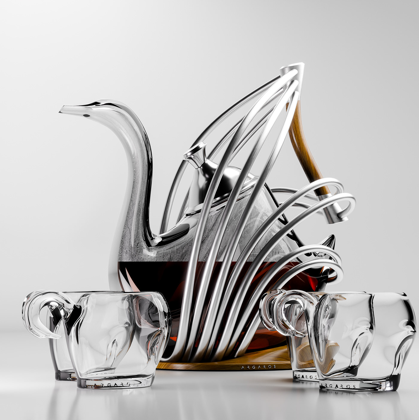 Artwork，Wine set，tea set，swan，Fragility，