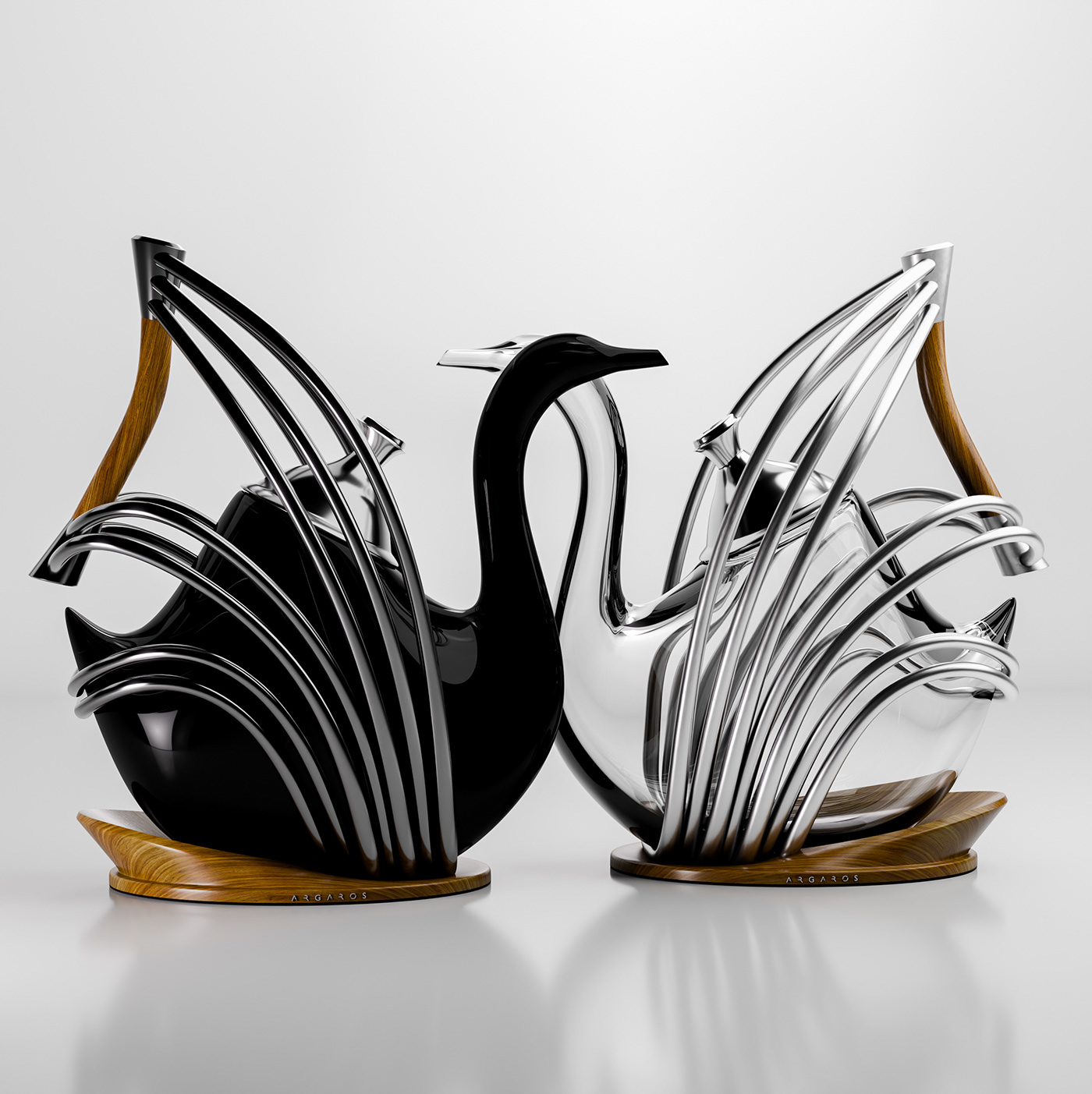 Artwork，Wine set，tea set，swan，Fragility，