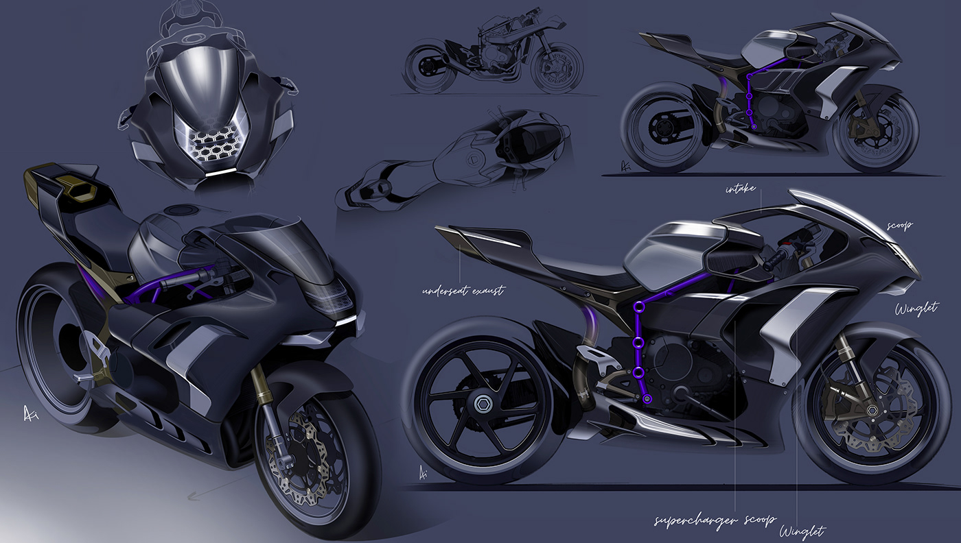 motorcycle，manuscript，Collection，Creative design，