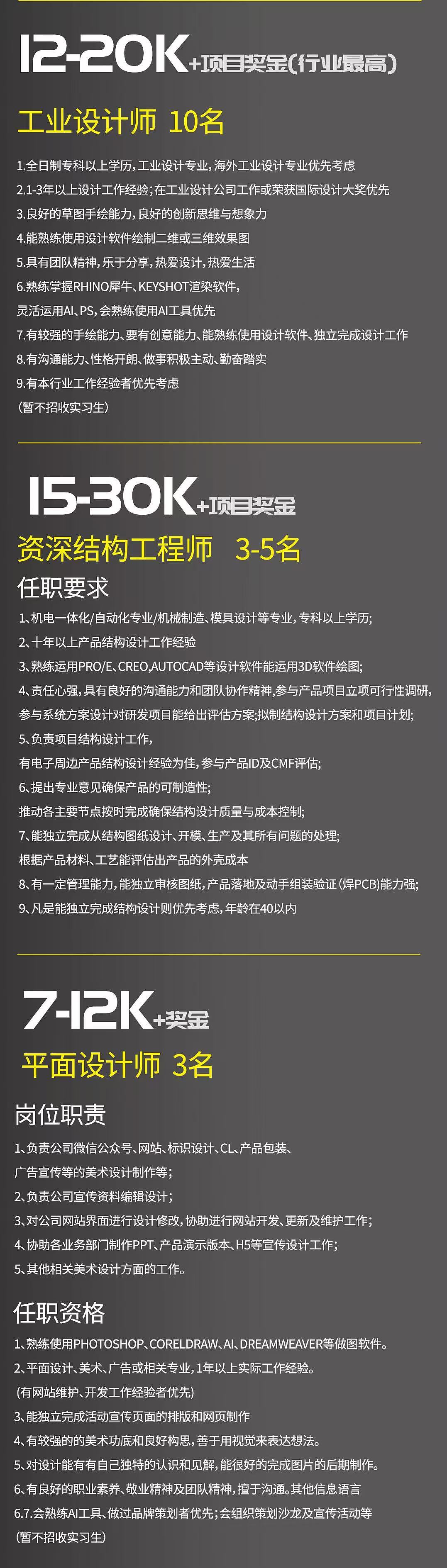 ZillionDesign，Zun Lian Design，recruit，Recruiting talent，Explosive design，Brain hole clear，originality，