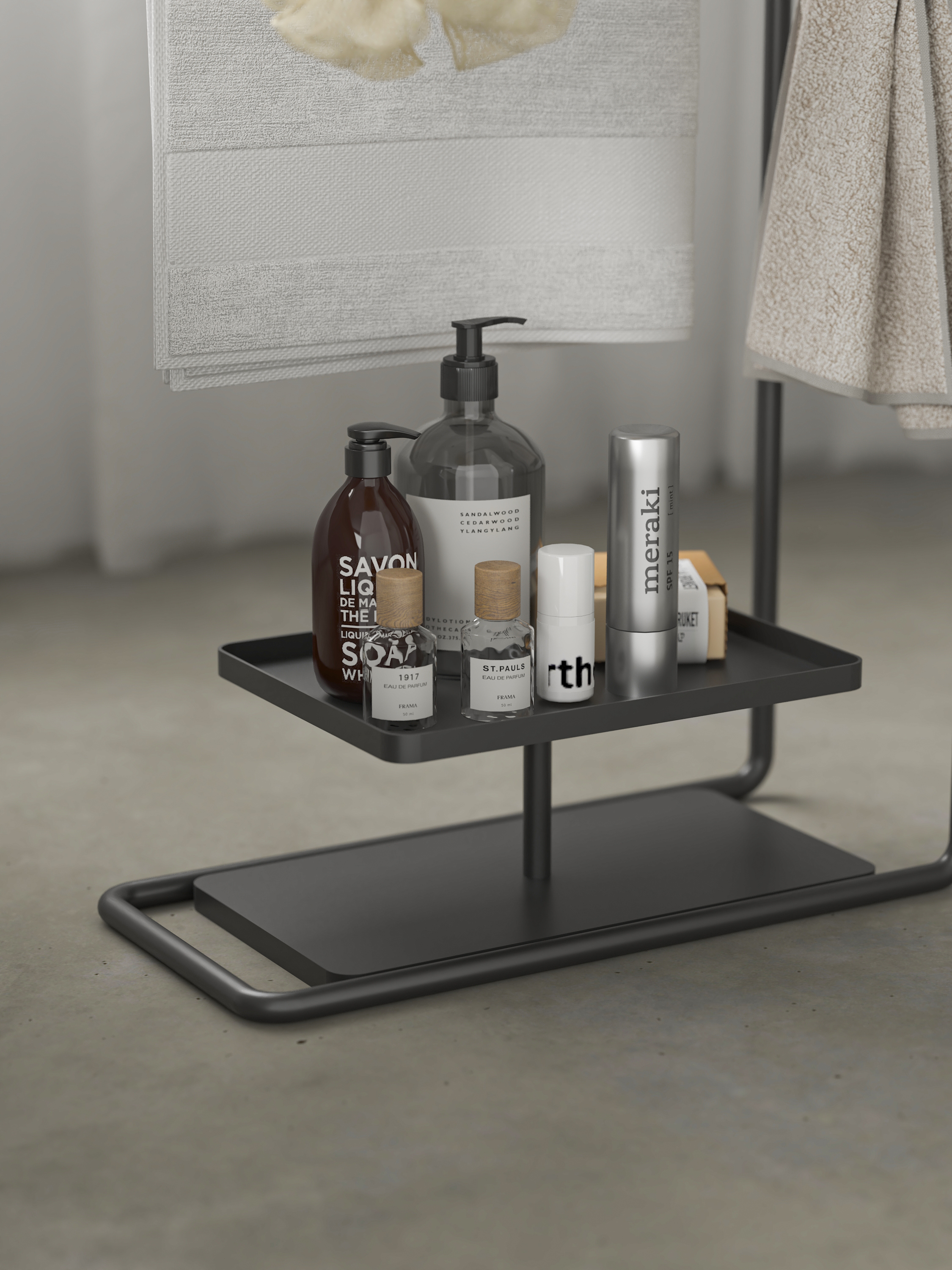 Shower Room，Storage rack，Bathroom rack，Towel rack，Towel rack，Cream wind，Minimalist，Metal，