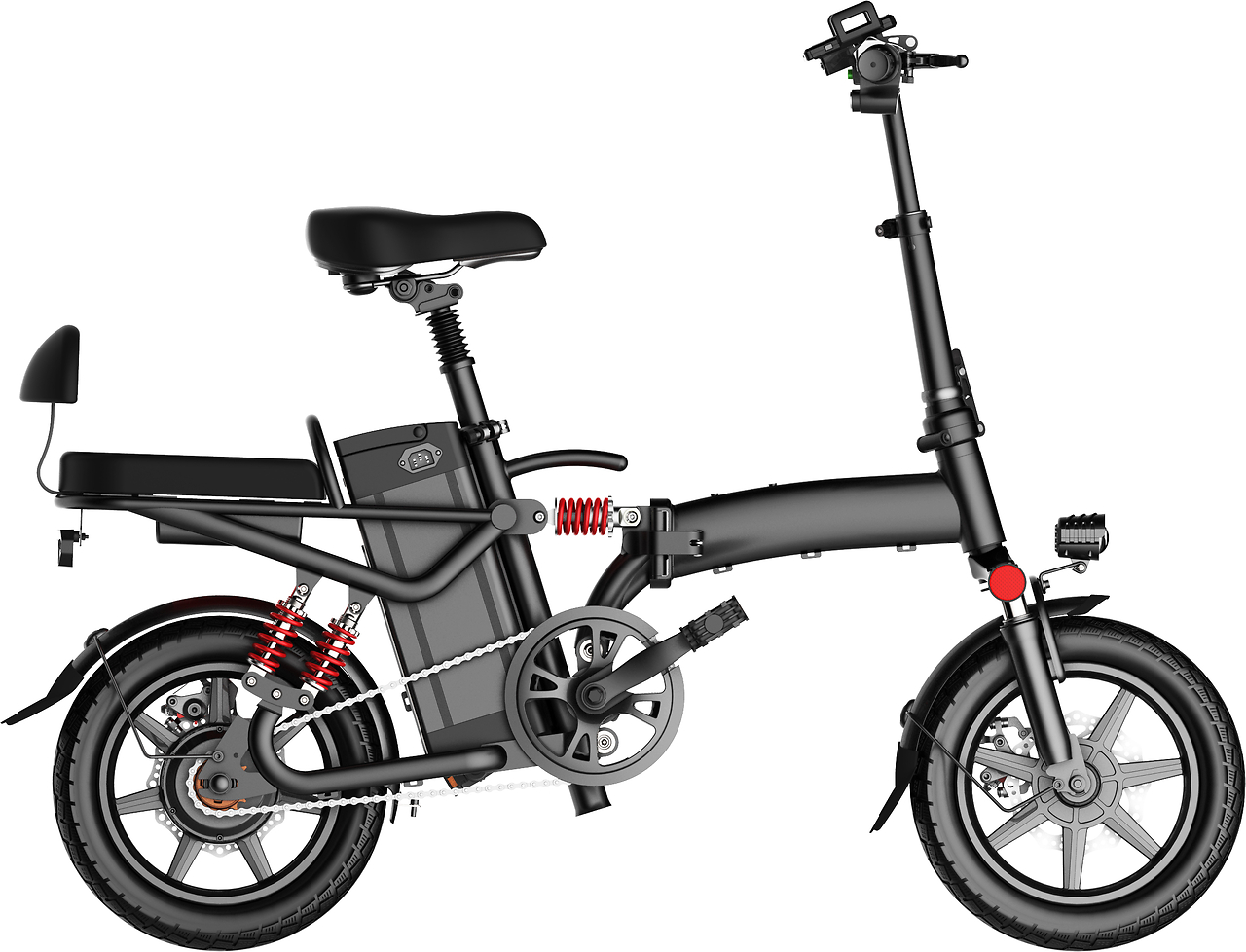 Multi-shock absorption-folding electric bicycle ebike-micro single，