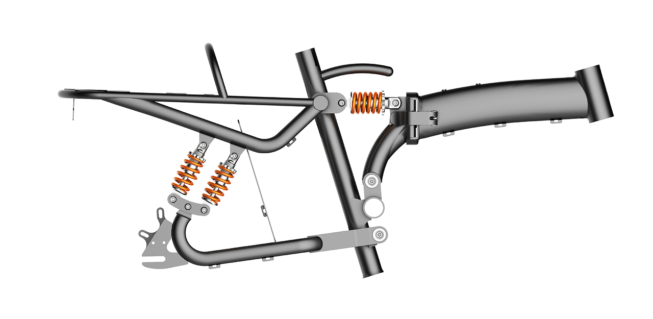 Multi-shock absorption-folding electric bicycle ebike-micro single，