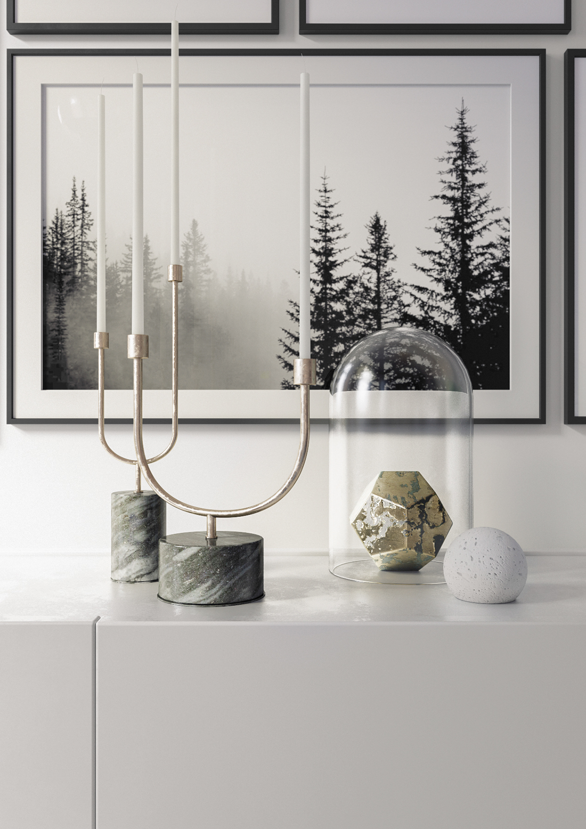 Three Rooms，3D modeling，Render，Cinema 4D，v-ray，Interior design，Modeling and rendering，