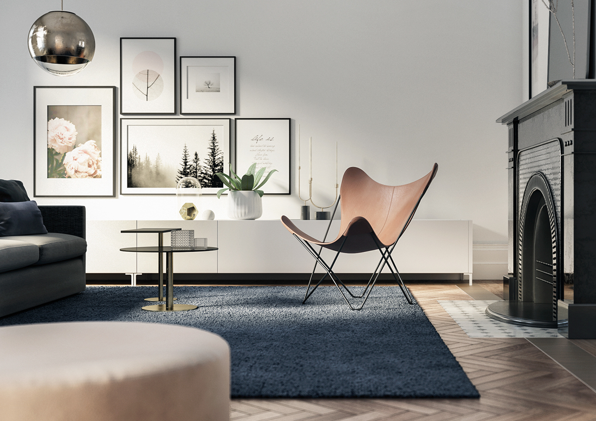 Three Rooms，3D modeling，Render，Cinema 4D，v-ray，Interior design，Modeling and rendering，