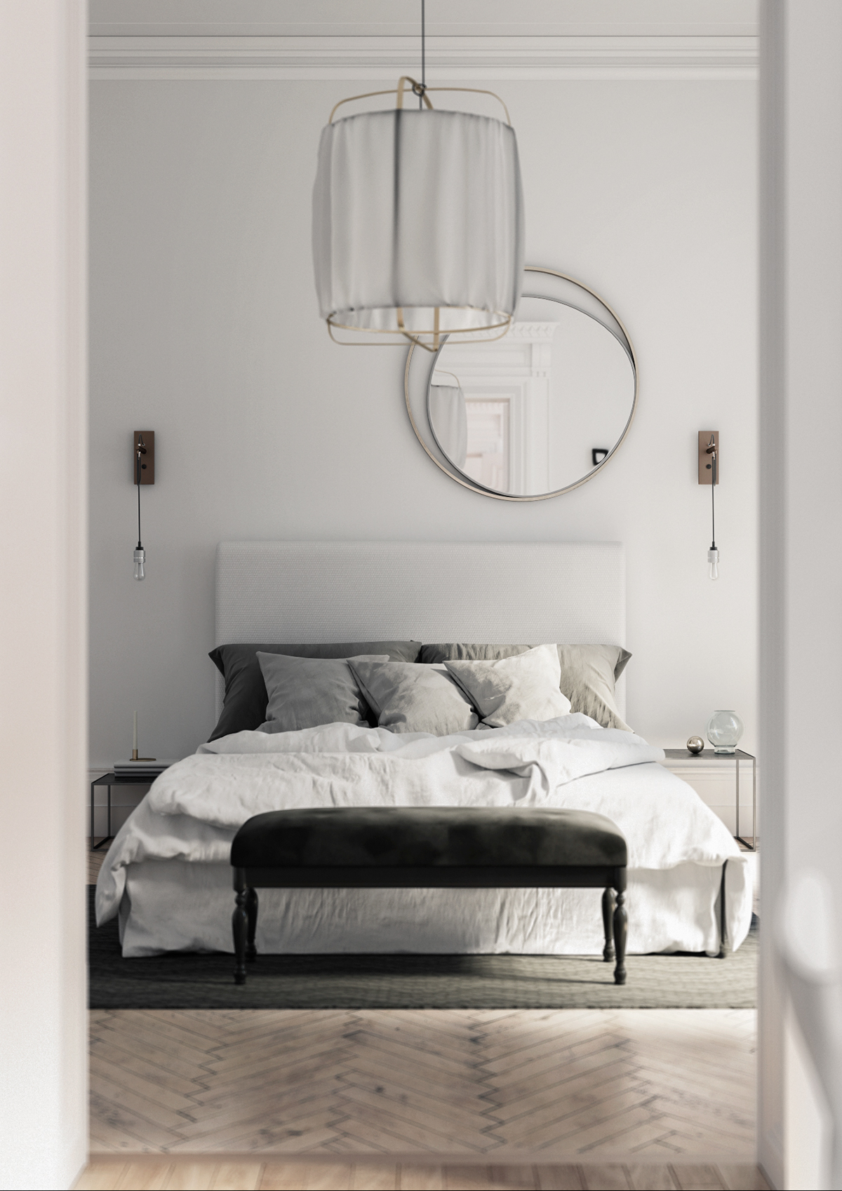 Three Rooms，3D modeling，Render，Cinema 4D，v-ray，Interior design，Modeling and rendering，