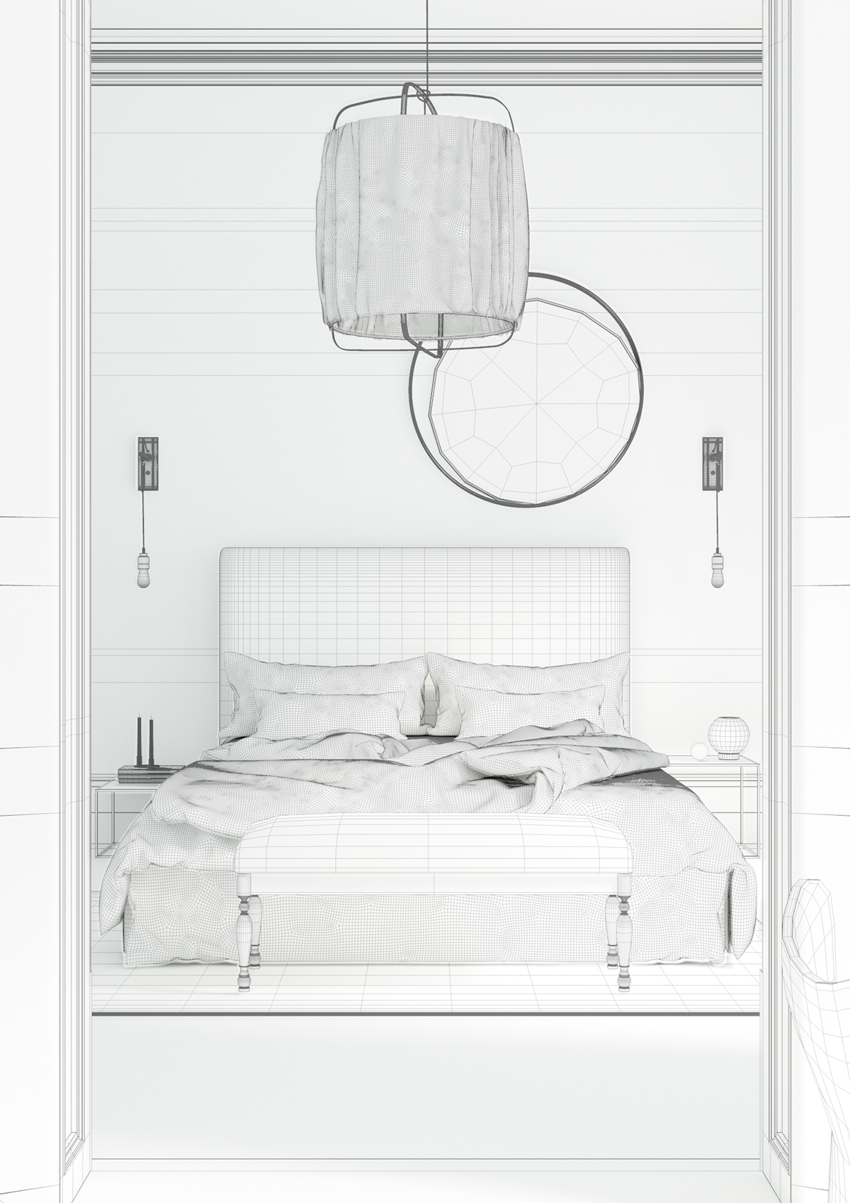 Three Rooms，3D modeling，Render，Cinema 4D，v-ray，Interior design，Modeling and rendering，