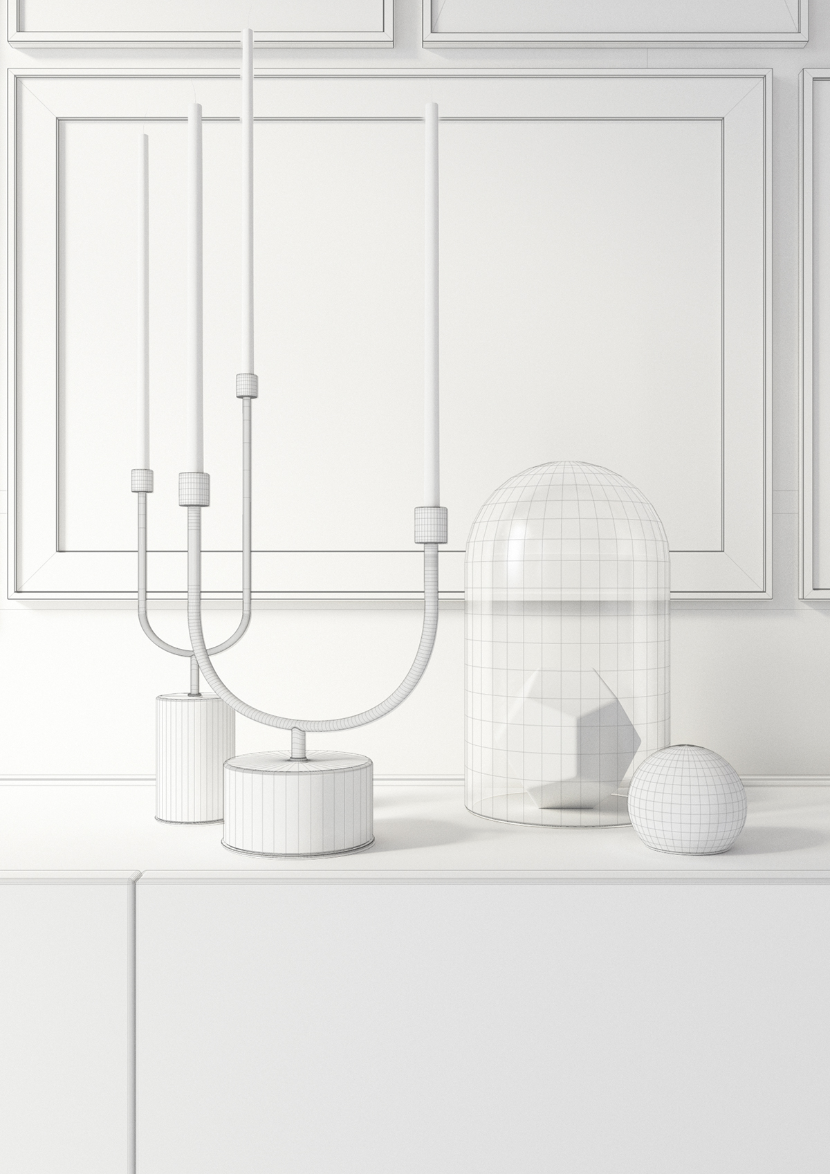 Three Rooms，3D modeling，Render，Cinema 4D，v-ray，Interior design，Modeling and rendering，