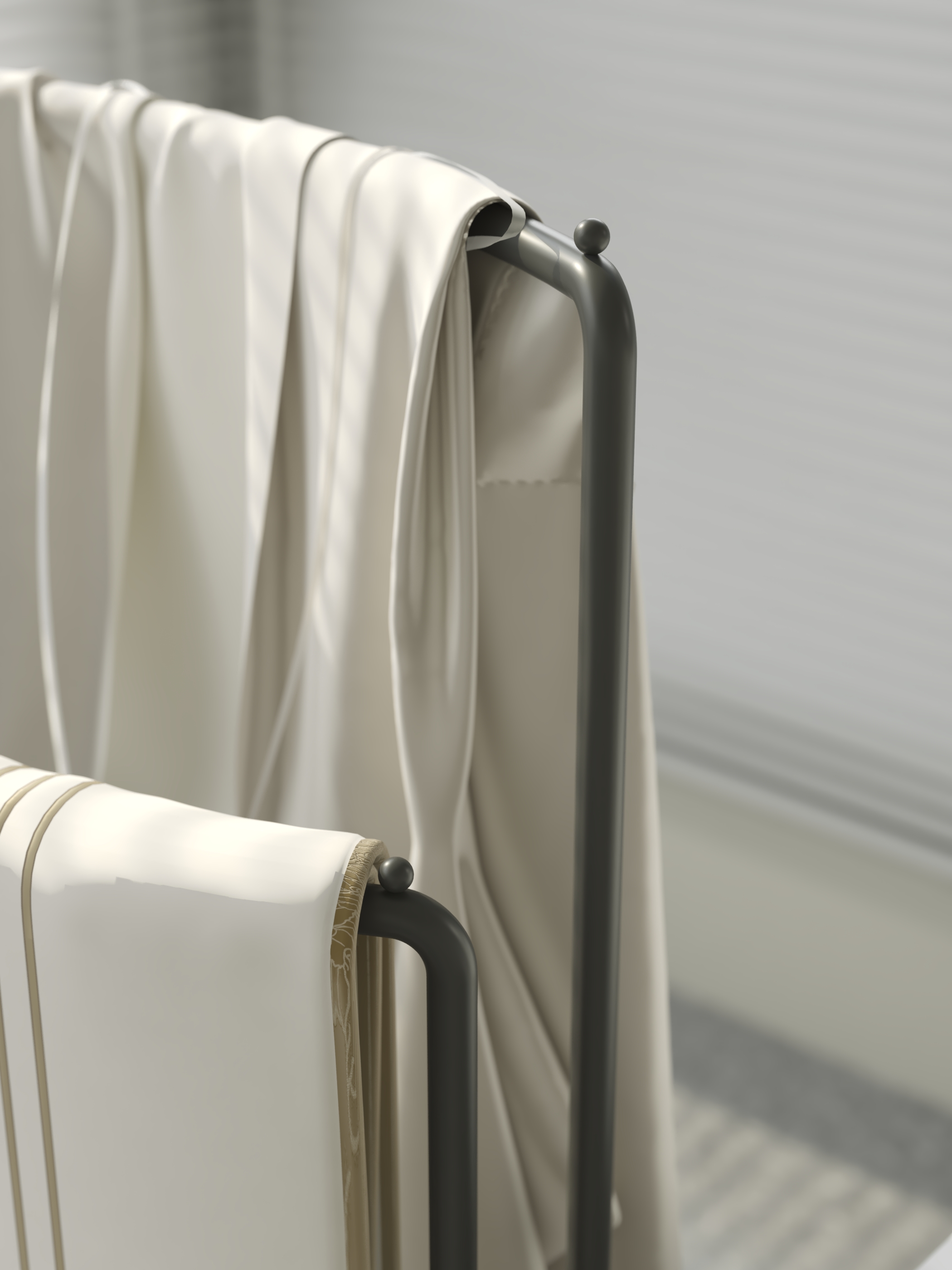 Bathroom rack，Towel rack，Bathroom Storage，TOILET，Storage rack，Floor towel rack，Cream wind，Minimalist，