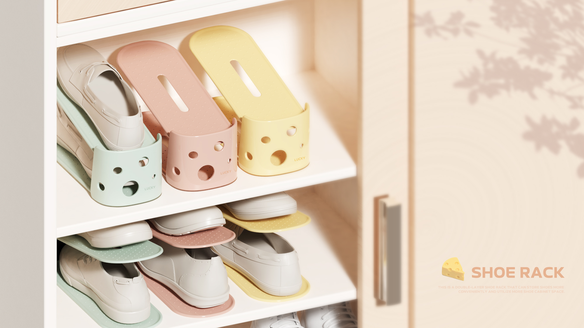 shoe rack，Double-layer shoe rack，cheese，