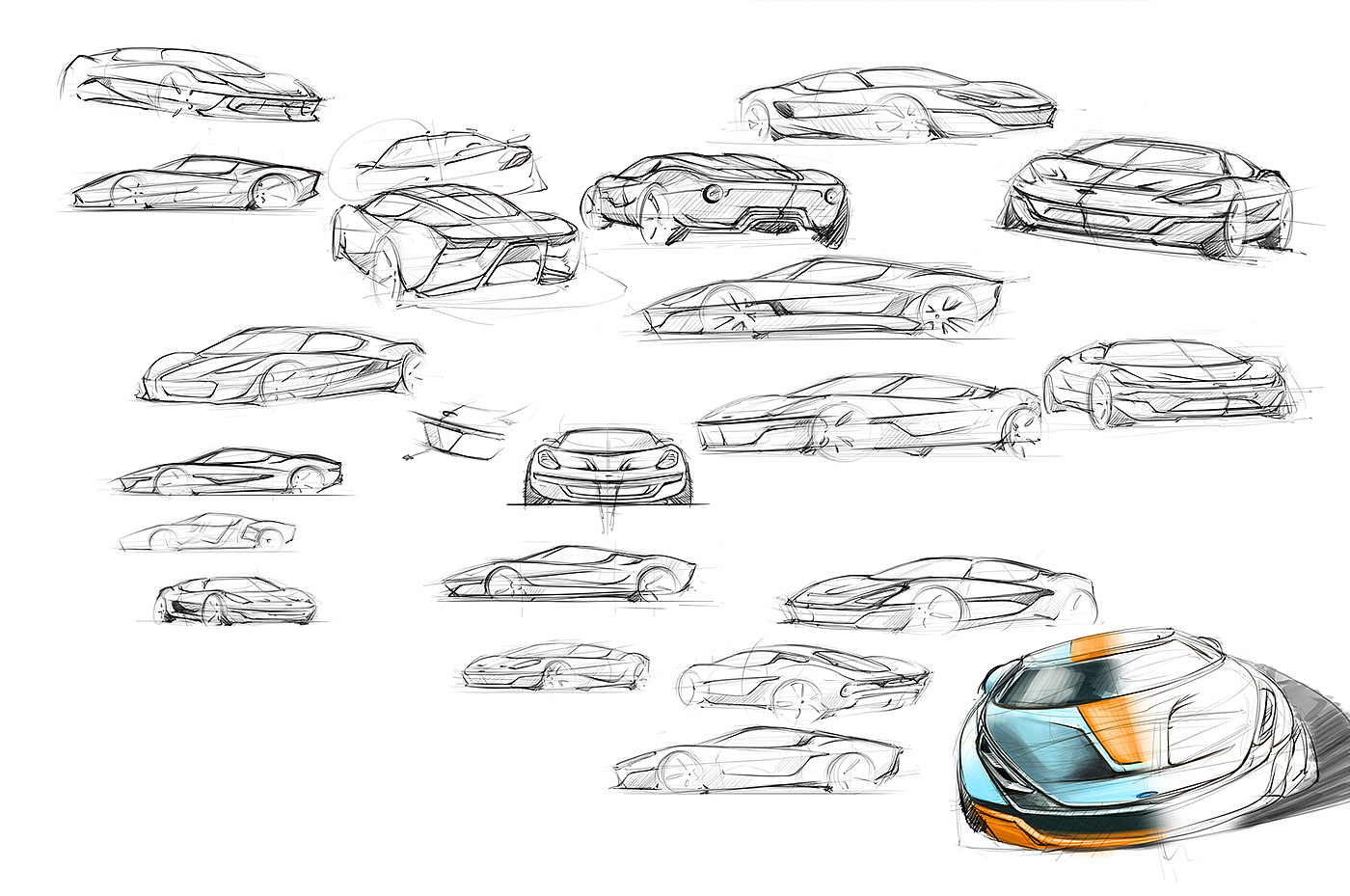 Automobile design，Ford GT，conceptual design，