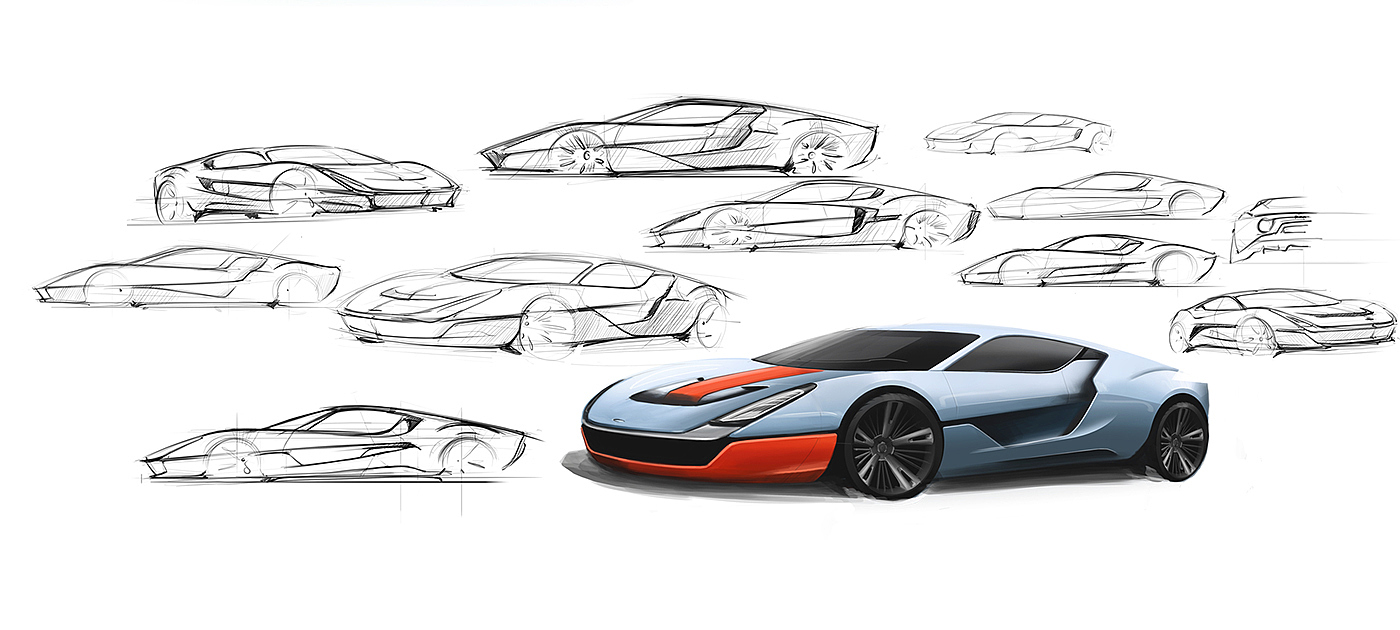 Automobile design，Ford GT，conceptual design，