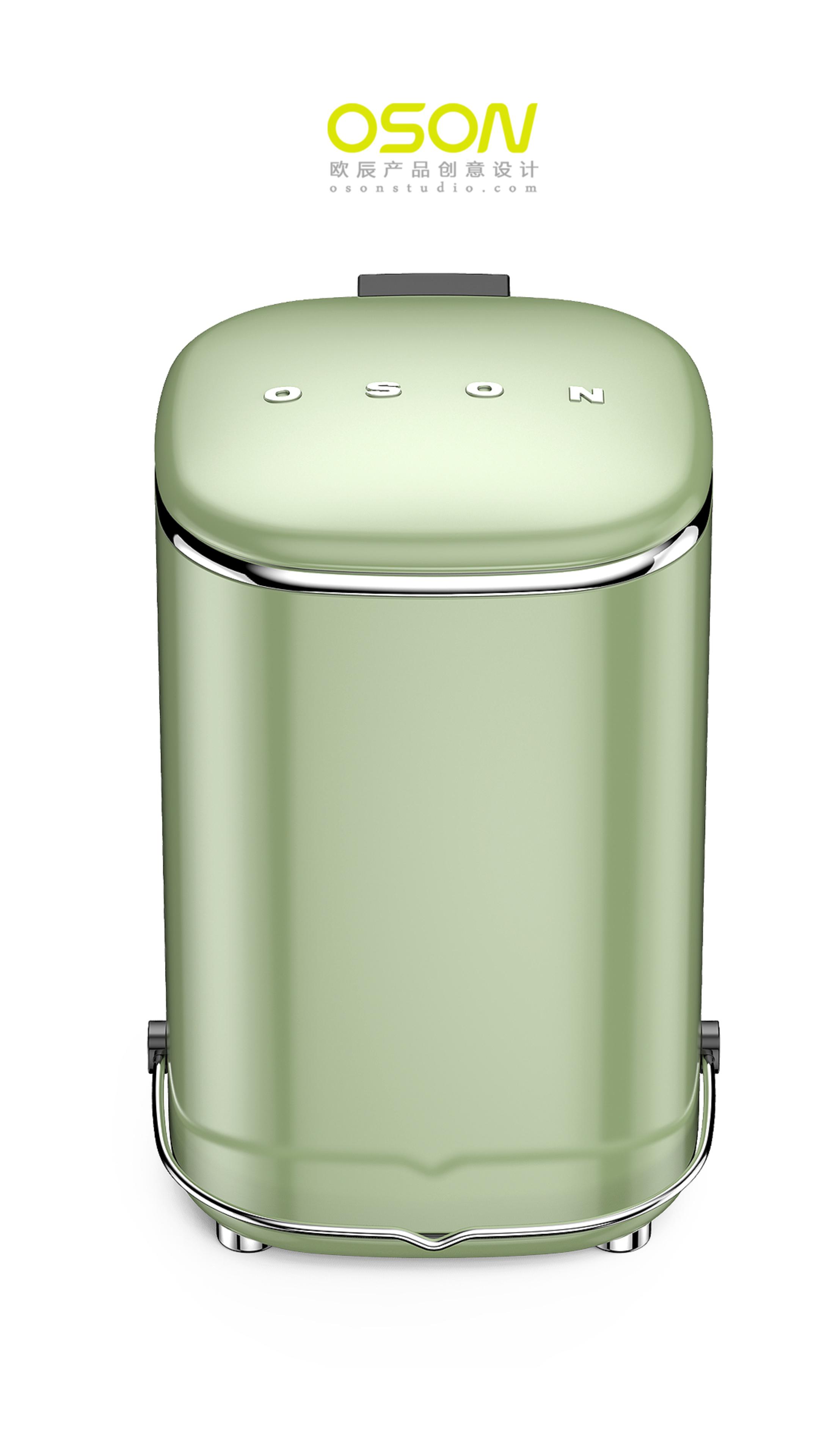 Intelligent trash can，Inductive trash can，Foot Trash，Environmental Bucket，Kitchen trash can，product design，industrial design，Ou Chen design，