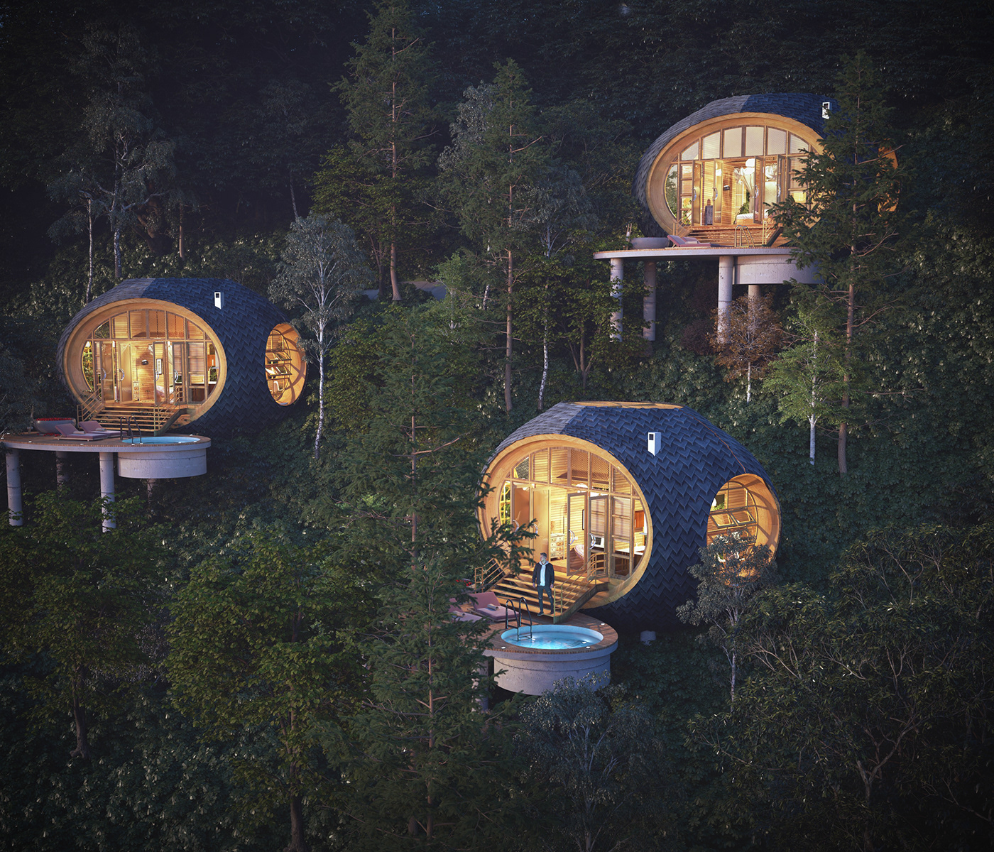 Open space，on vacation，Riverside Cottage，leisure time，relaxed，