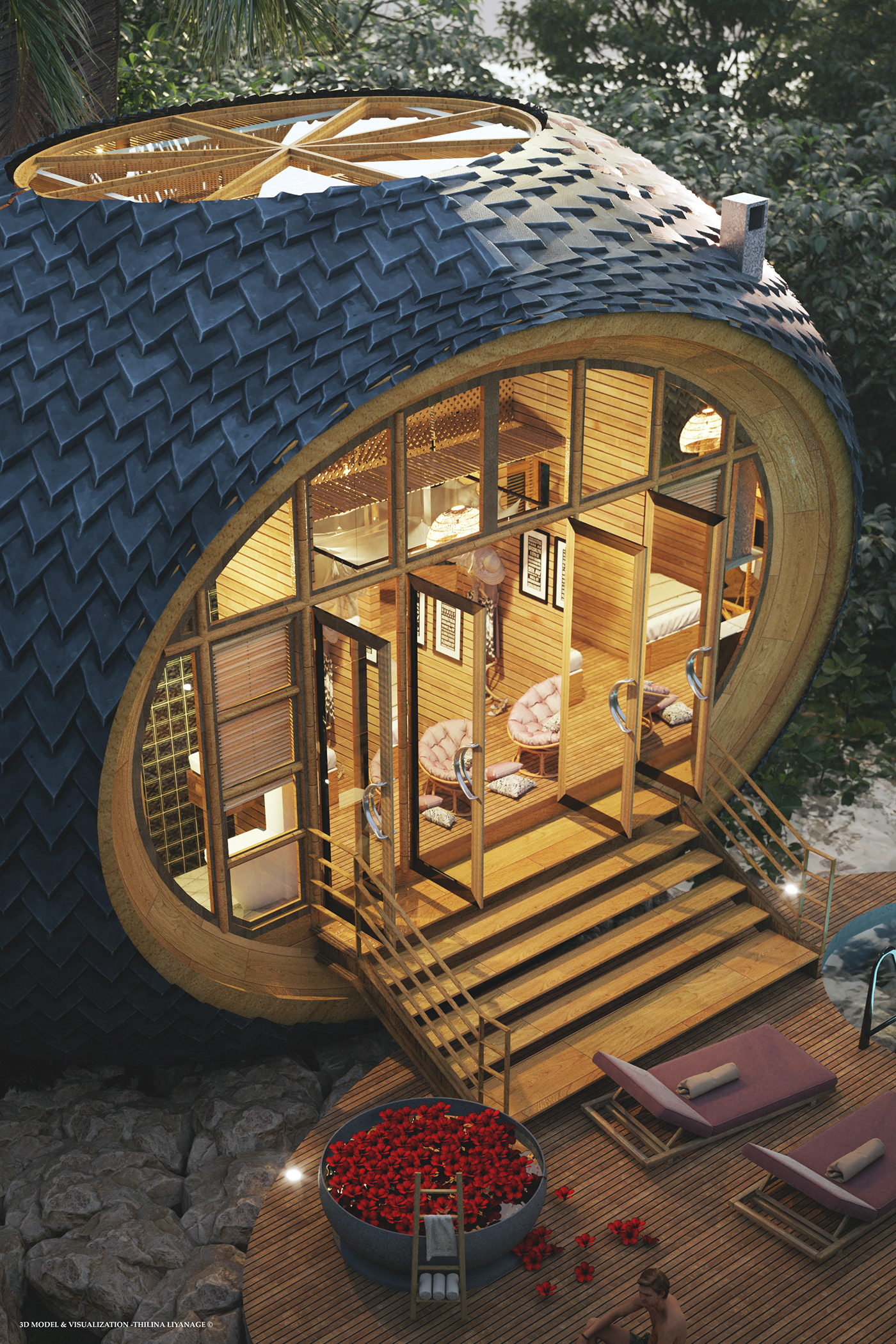 Open space，on vacation，Riverside Cottage，leisure time，relaxed，