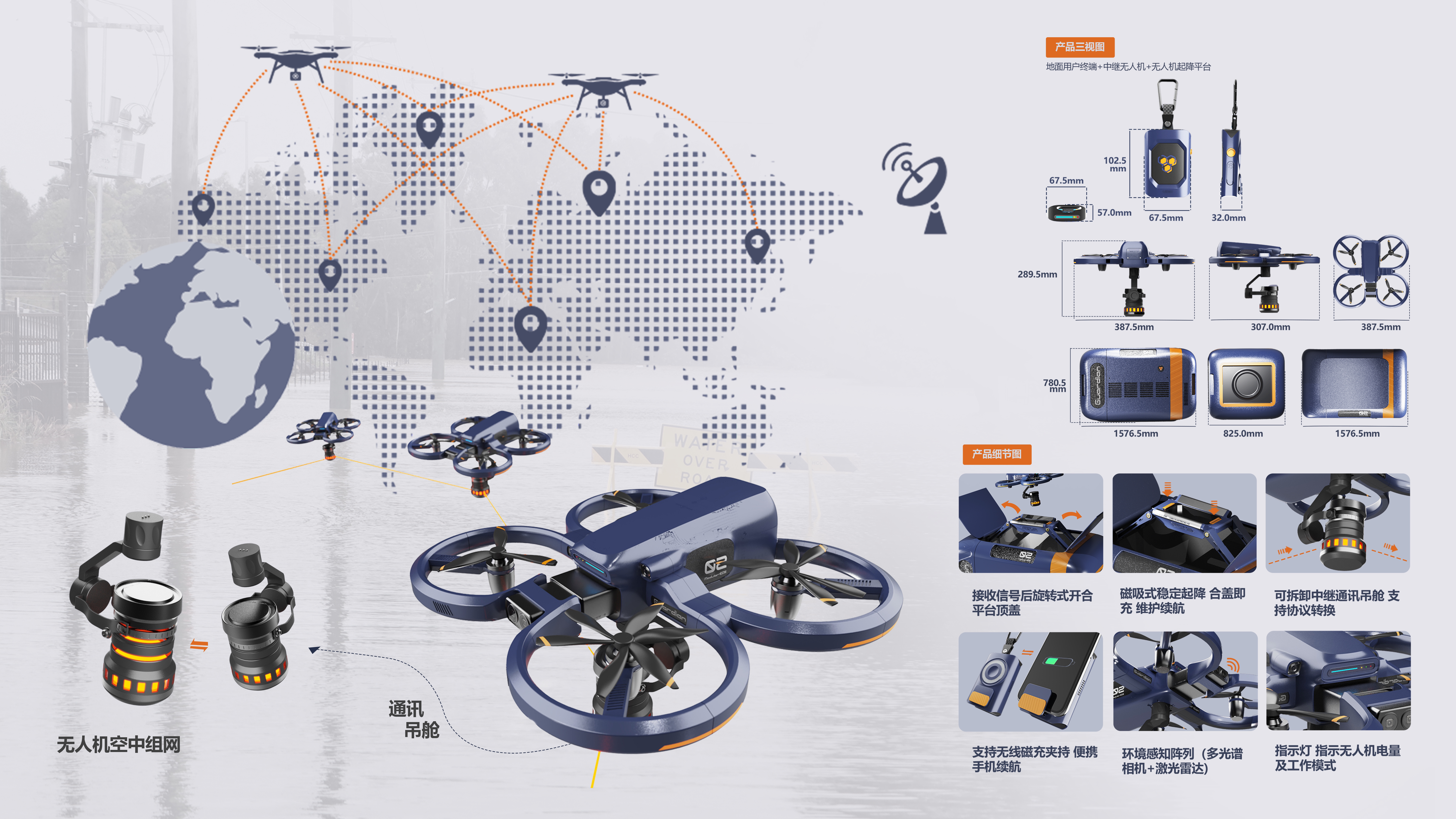 industrial design，product design，sample reels，UAV，competition，meet an emergency，Emergency rescue，Communication equipment，