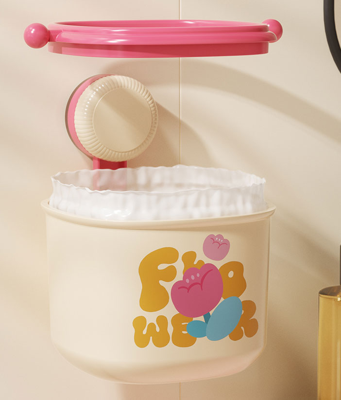 trash can，Receive，Jia Qing，Suction cup trash can，Wall-mounted trash can，