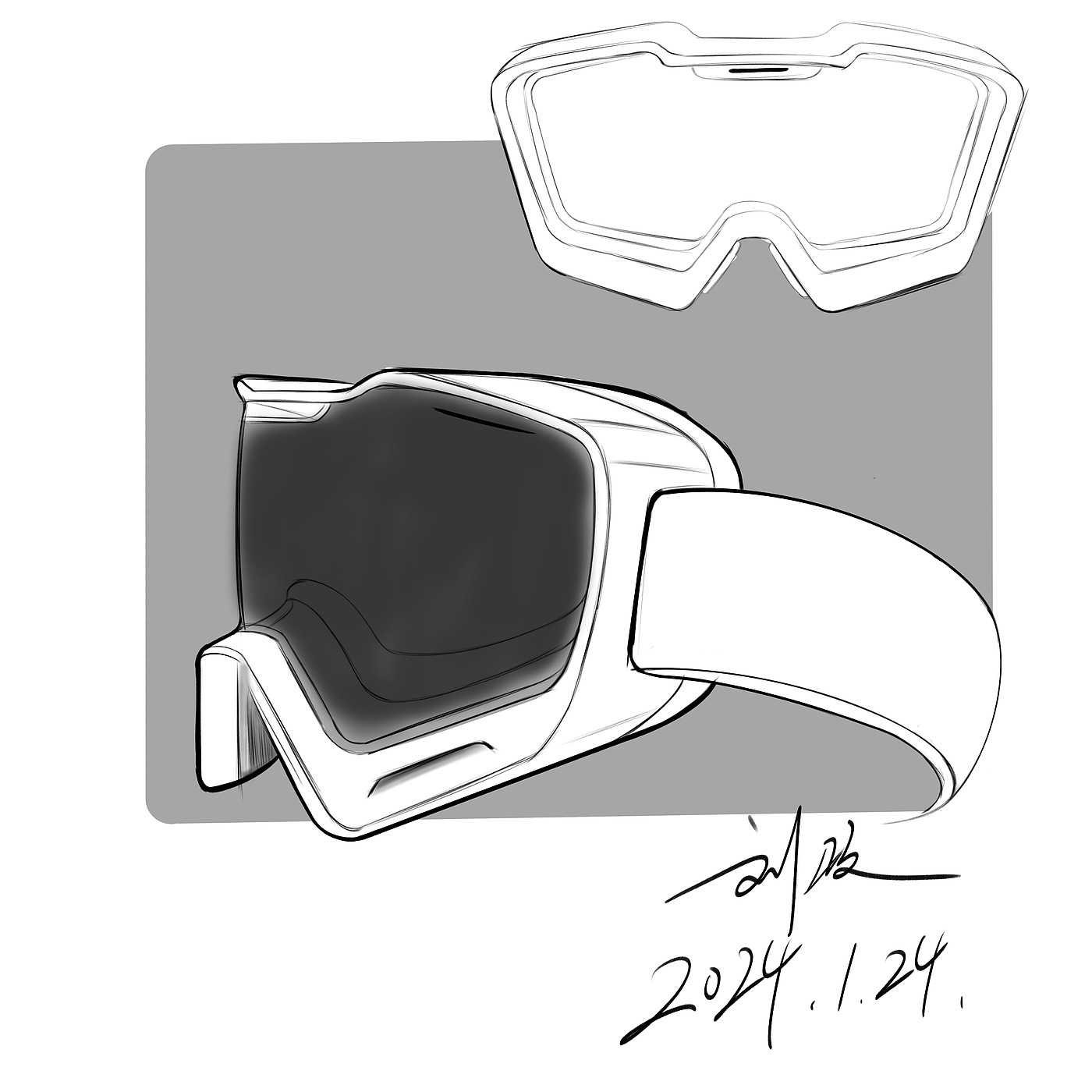 Glasses design，Hand drawn sketch，industrial design，product design，Hand drawn industrial design，Hand drawn product design，