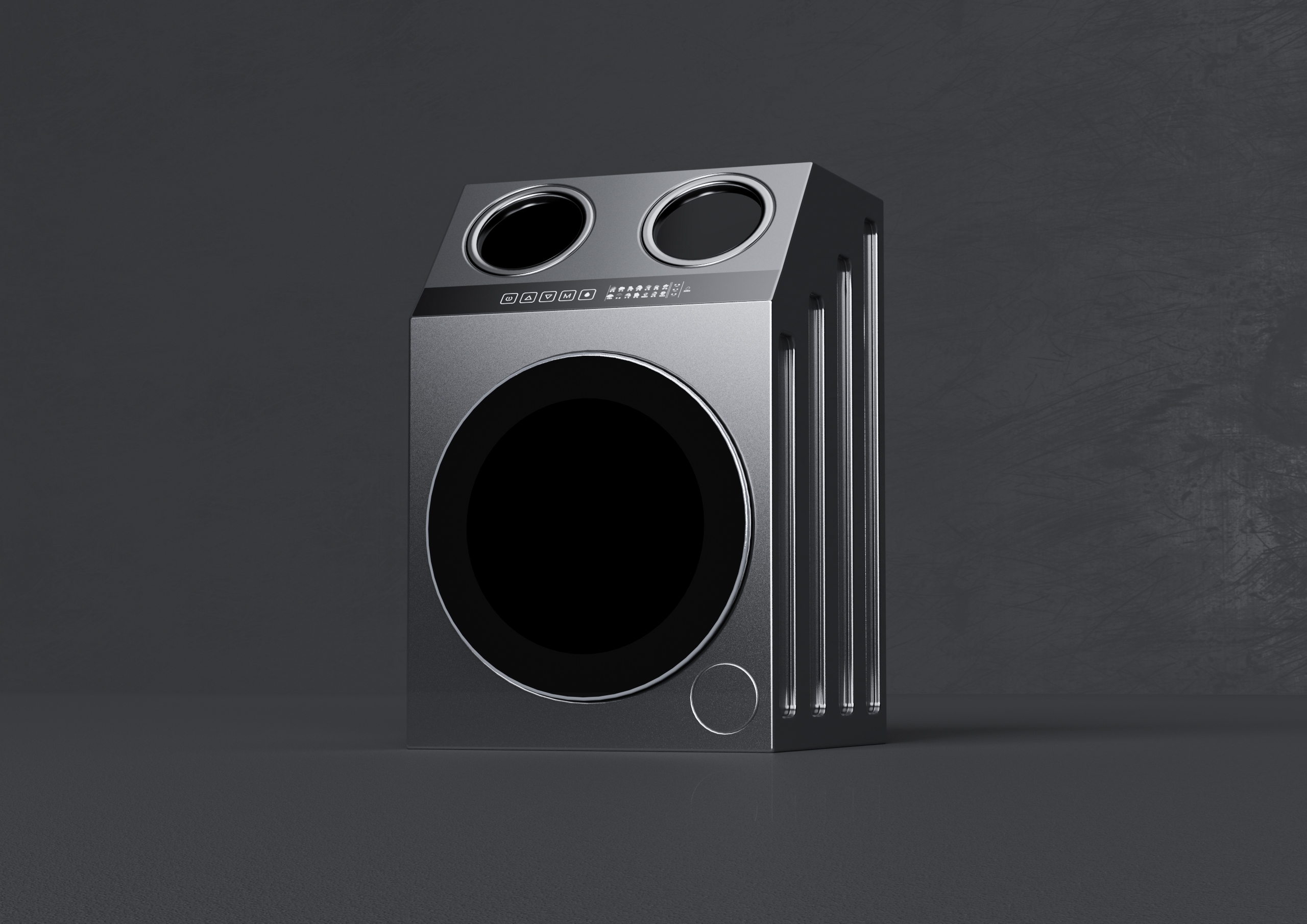 Washing machine，Partition washing machine，Lazy washing machine，conceptual design，product design，household electrical appliances，Home appliance design，Home appliance innovation，