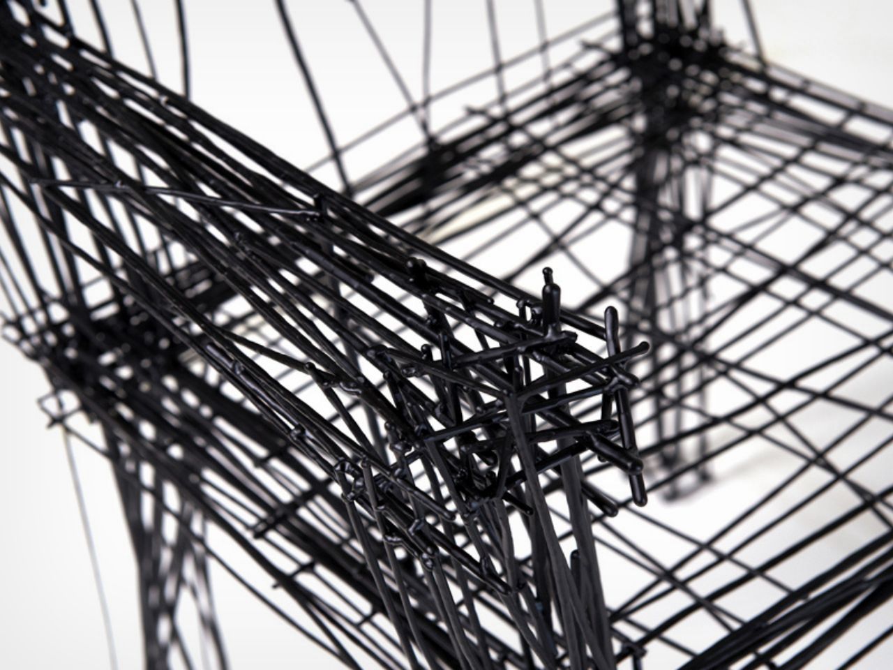 chair，steel wire，sketch，three-dimensional，