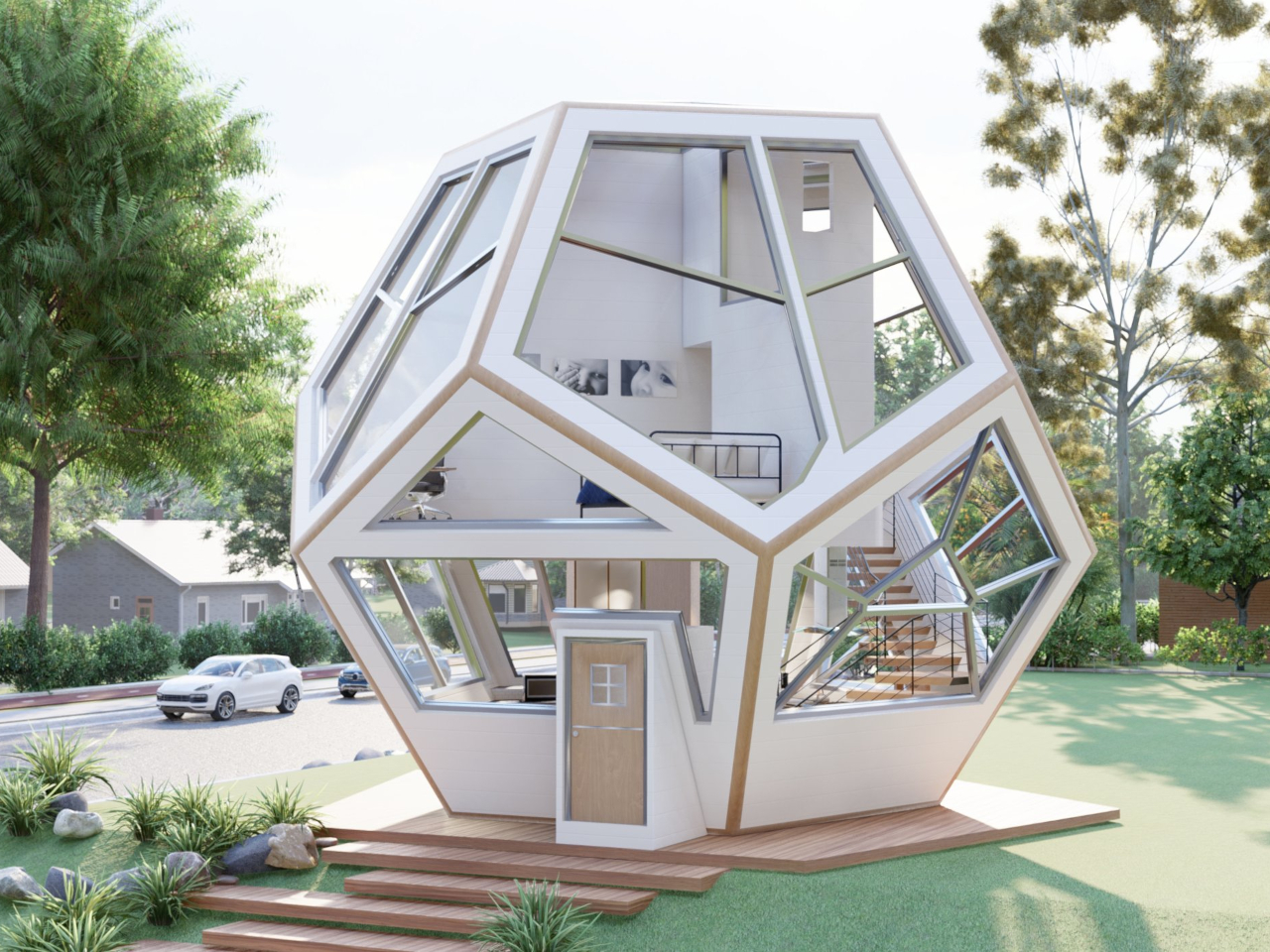 Interior design，multi-function，originality，kitchen，Pentagone，