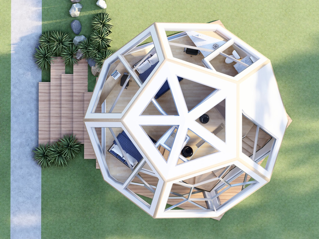 Interior design，multi-function，originality，kitchen，Pentagone，