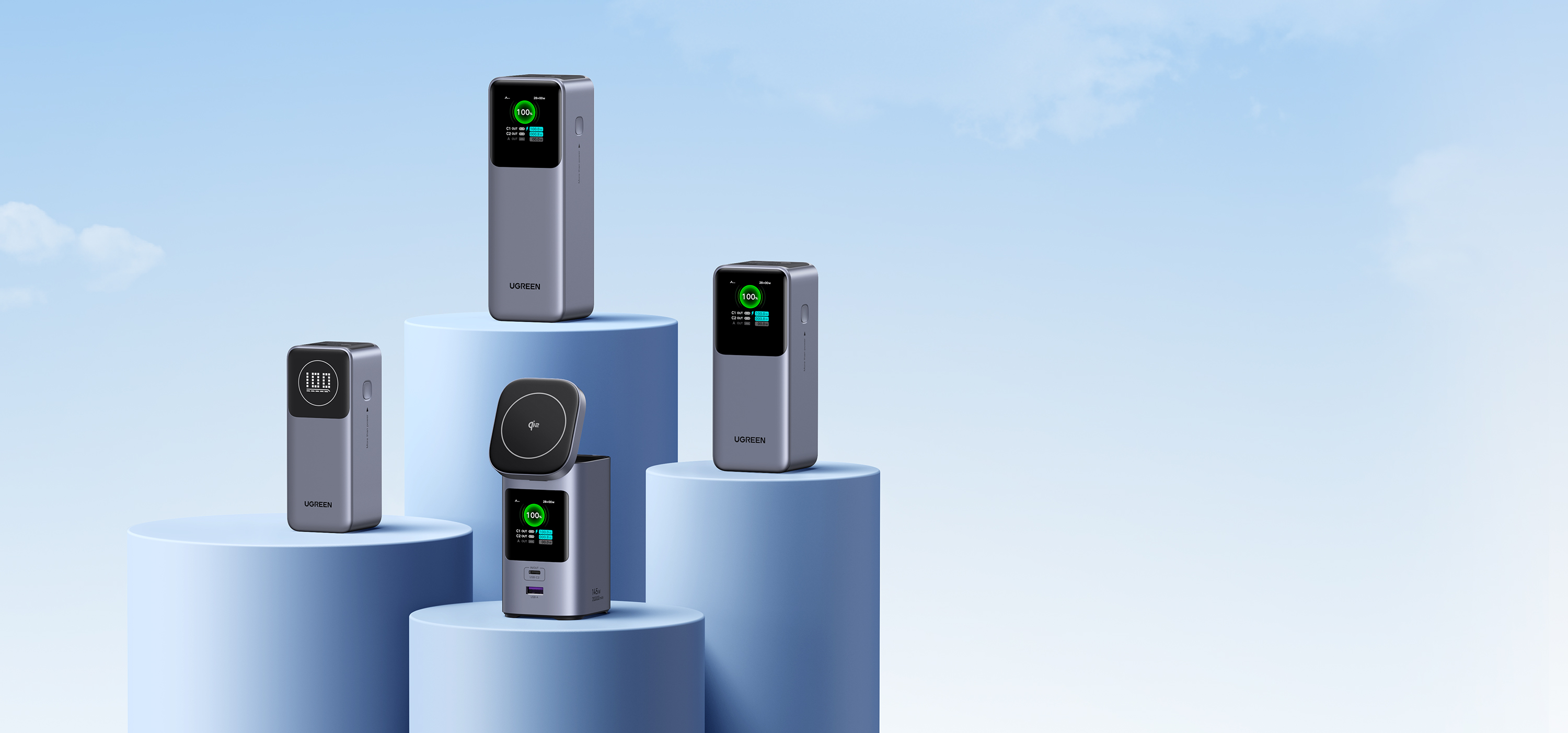 Green couplet，Product rendering，3c，portable source，