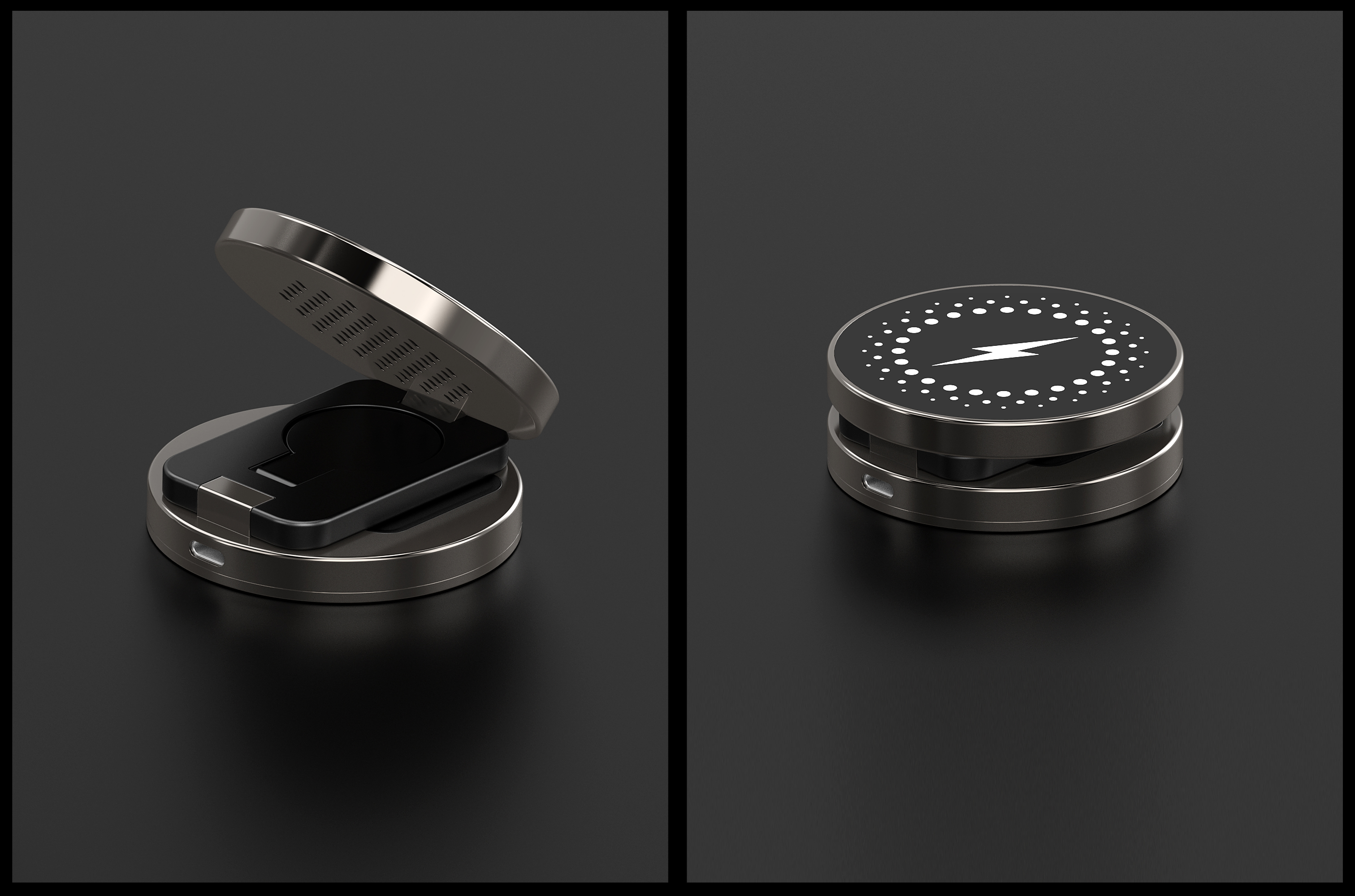 Wireless charging，product design，industrial design，Three in one wireless charging，3C digital products，