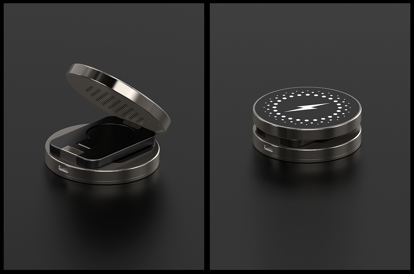 Wireless charging，product design，industrial design，Three in one wireless charging，3C digital products，