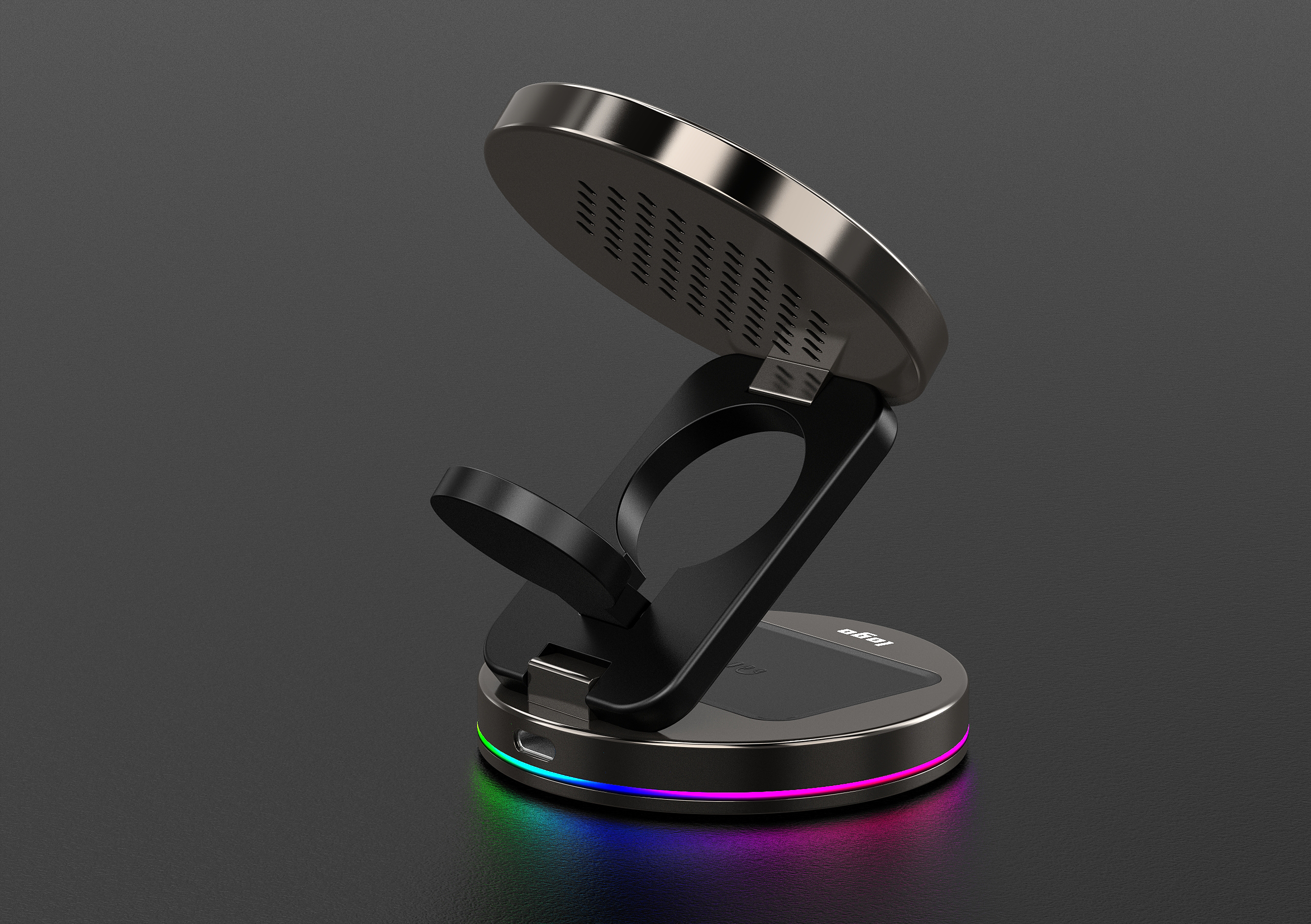 Wireless charging，product design，industrial design，Three in one wireless charging，3C digital products，