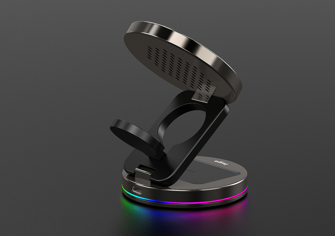 Wireless charging，product design，industrial design，Three in one wireless charging，3C digital products，