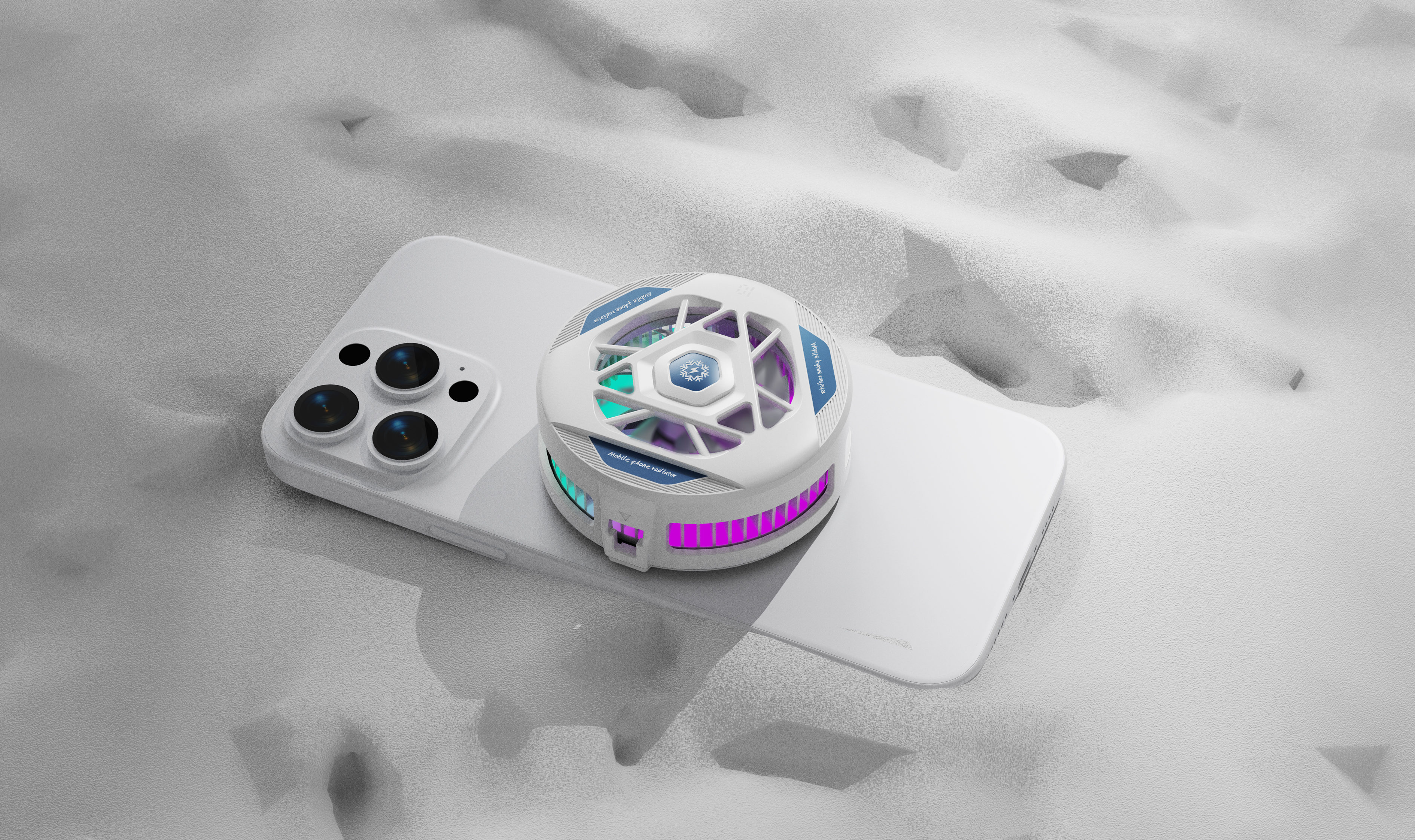 Mobile phone radiator design, icing, brand wind，