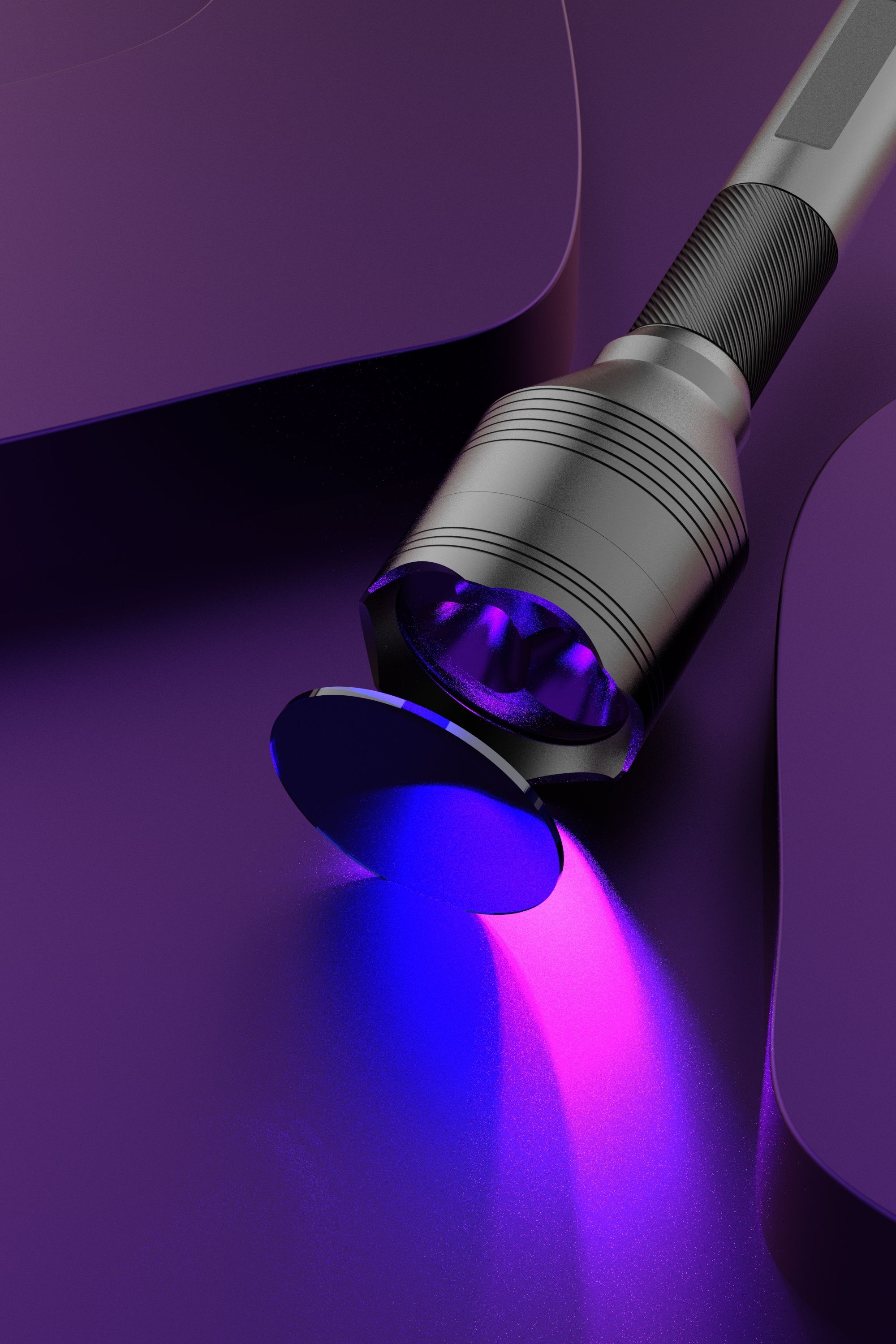 Purple light flashlight，UV lamp，purple light lamp，Purple Flashlight，product design，industrial design，