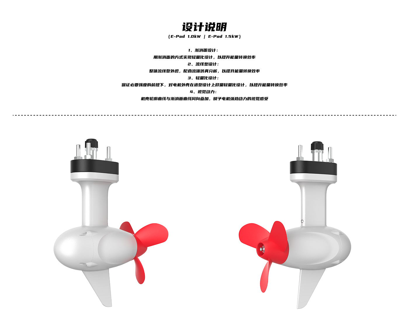 industrial design，POD electric pod thruster，new energy，Streamlined style，