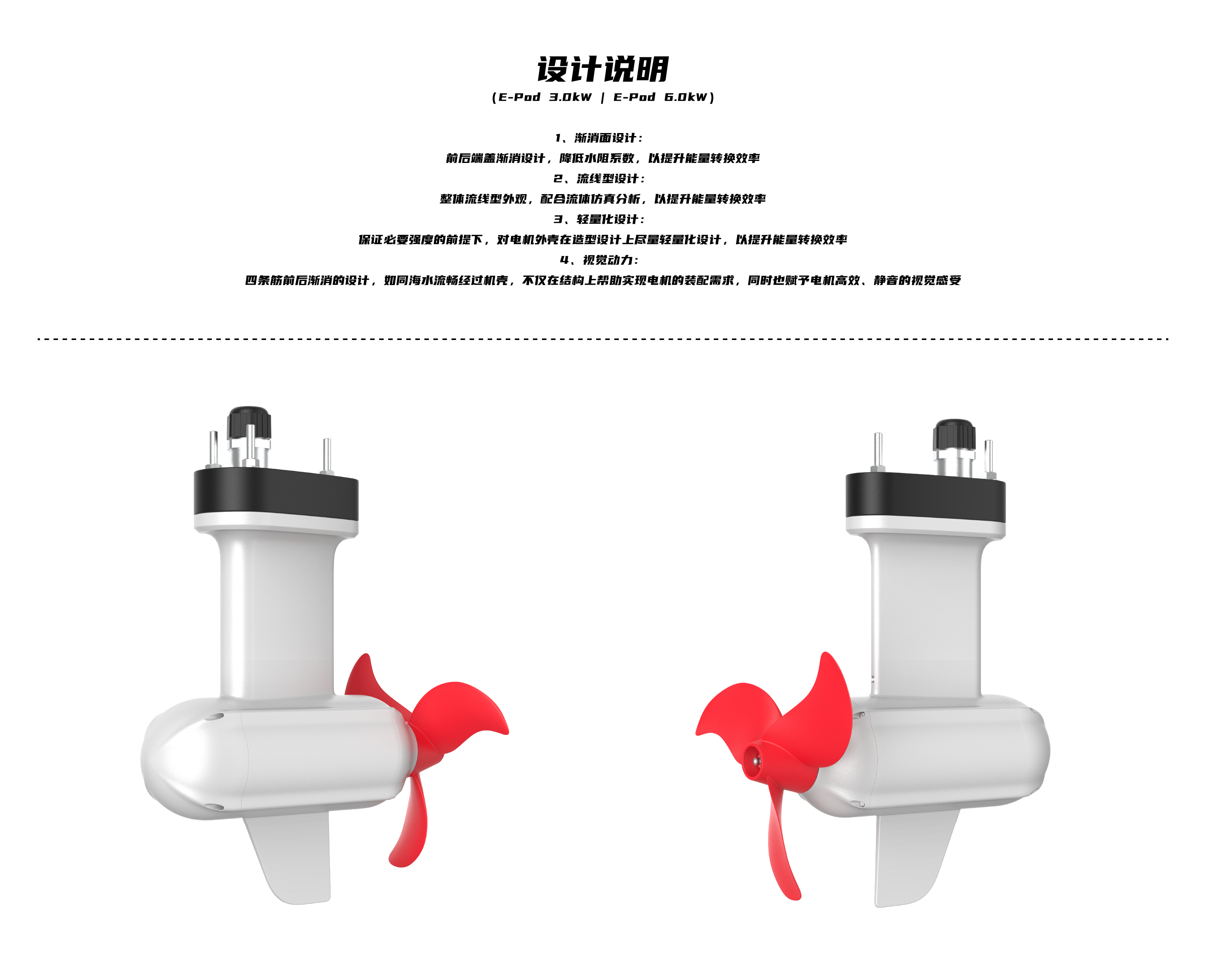 industrial design，POD electric pod thruster，new energy，Streamlined style，
