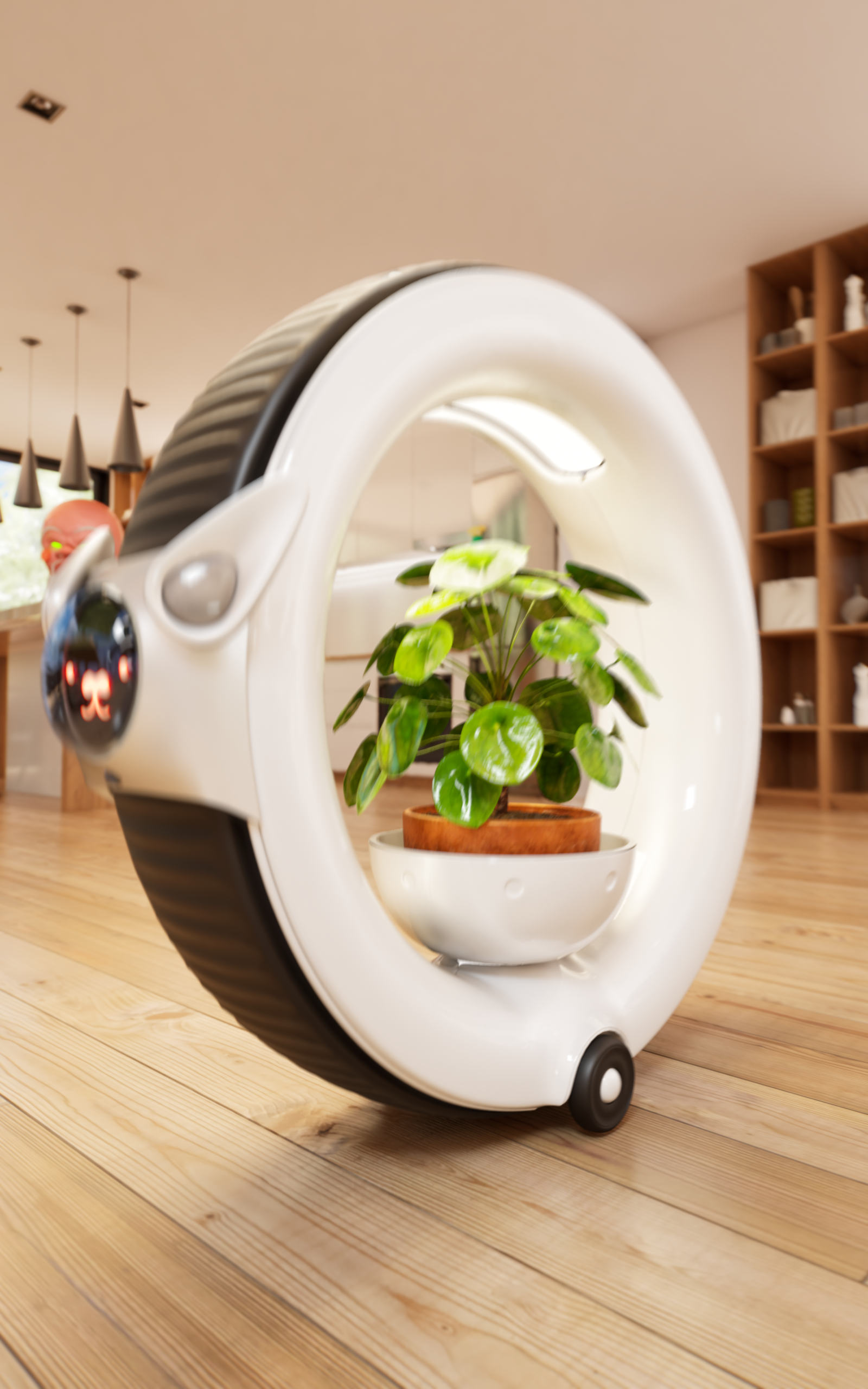 Botany，robot，Robot dog，Potted plants，