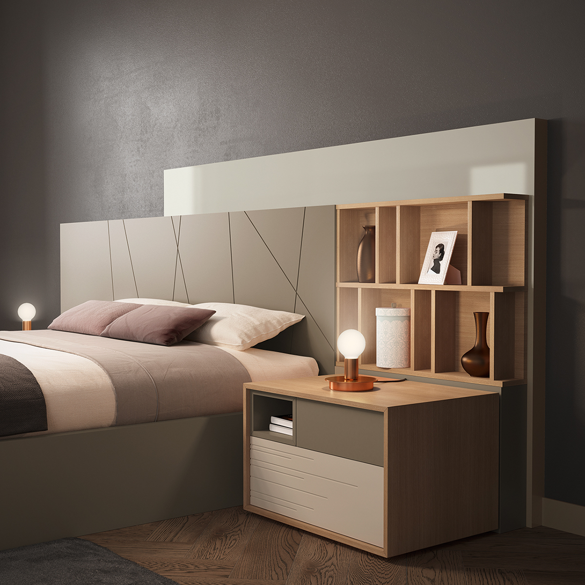 Interior design，bedroom，Modeling and rendering，Bedroom set，