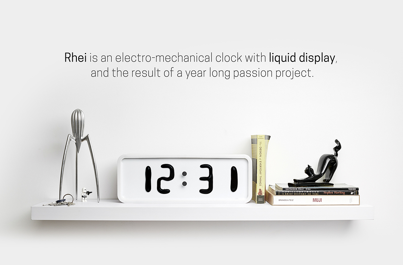 Rhei，Liquid Clock，Clock，Liquid display，Electronic clock，Red dot award，originality，