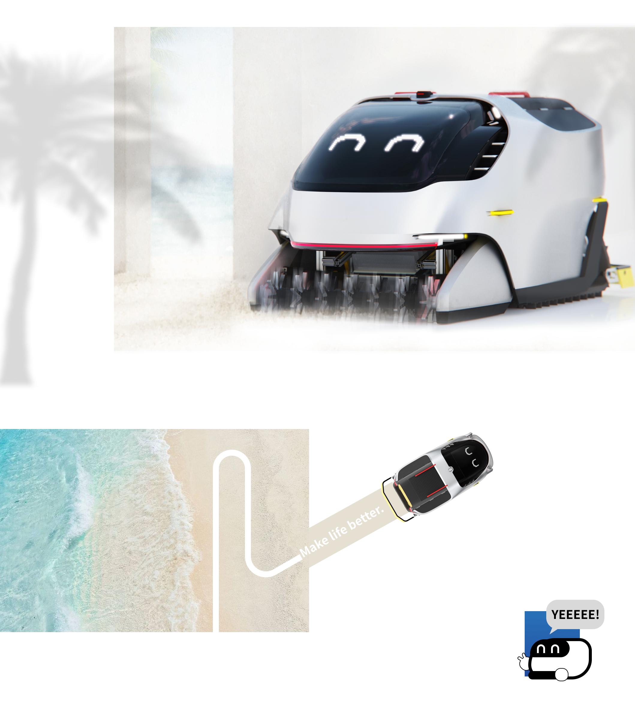 sandy beach，Tool car，service，Intellectualization，industrial design，product design，robot，