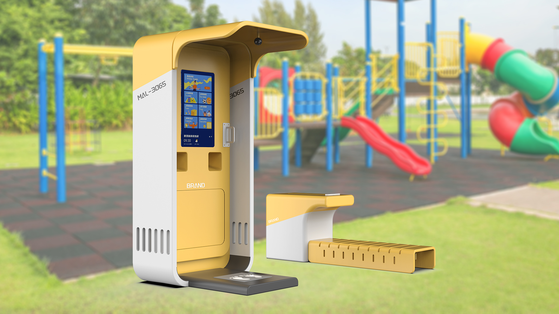 outdoors，body measuring machine，testing，